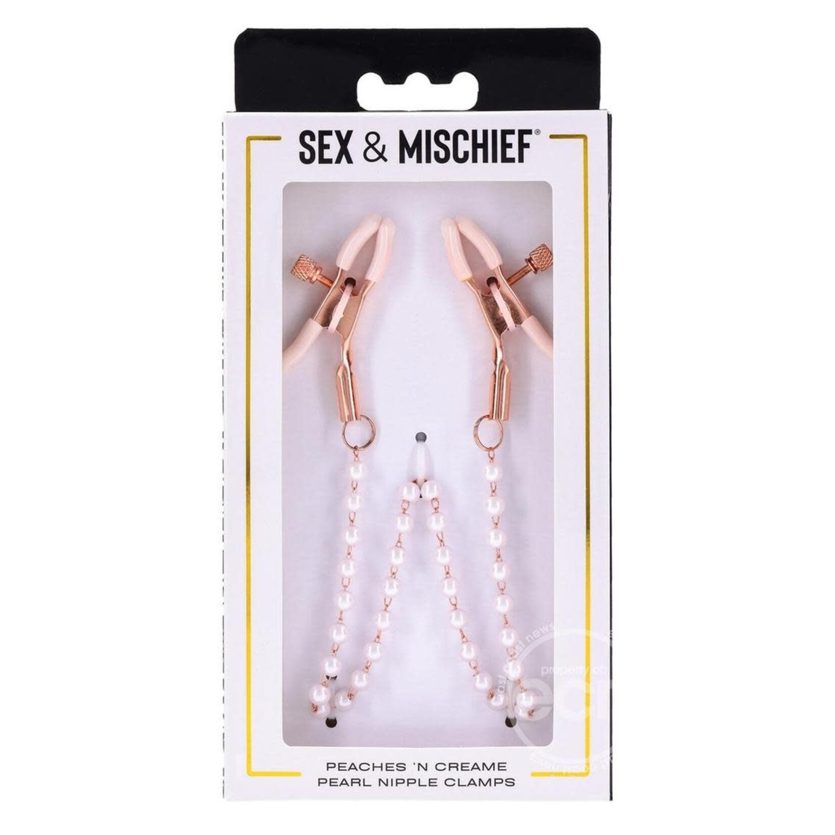 Sex & Mischief Peaches 'n CreaMe Pearl Nipple Clamps - Ivory/Rose Gold