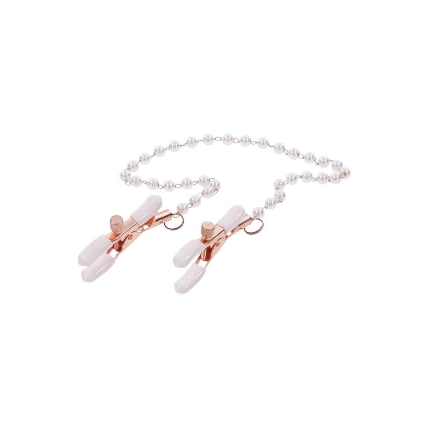 Sex & Mischief Peaches 'n CreaMe Pearl Nipple Clamps - Ivory/Rose Gold