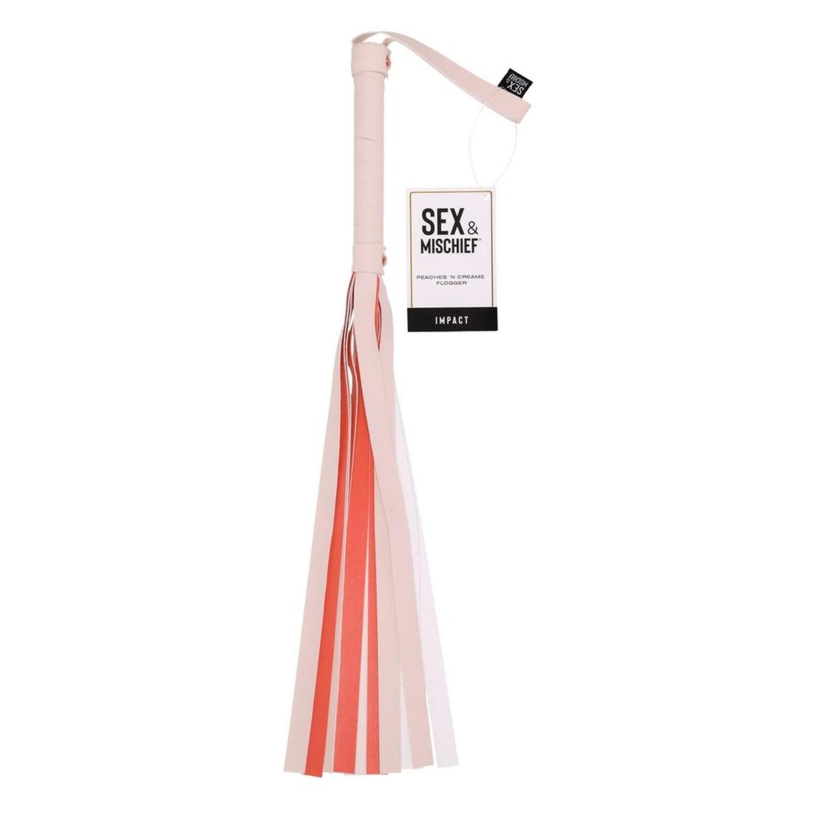Sex & Mischief Peaches ‘n CreaMe Stripe Flogger - Ivory/Orange