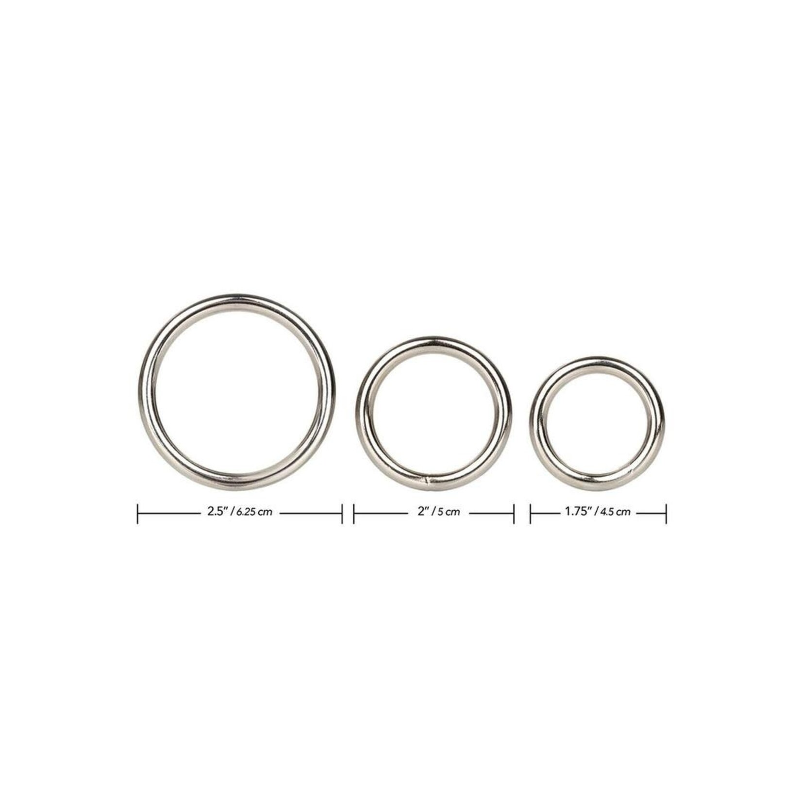 Silver Cock Rings (3 Piece Set) - Silver