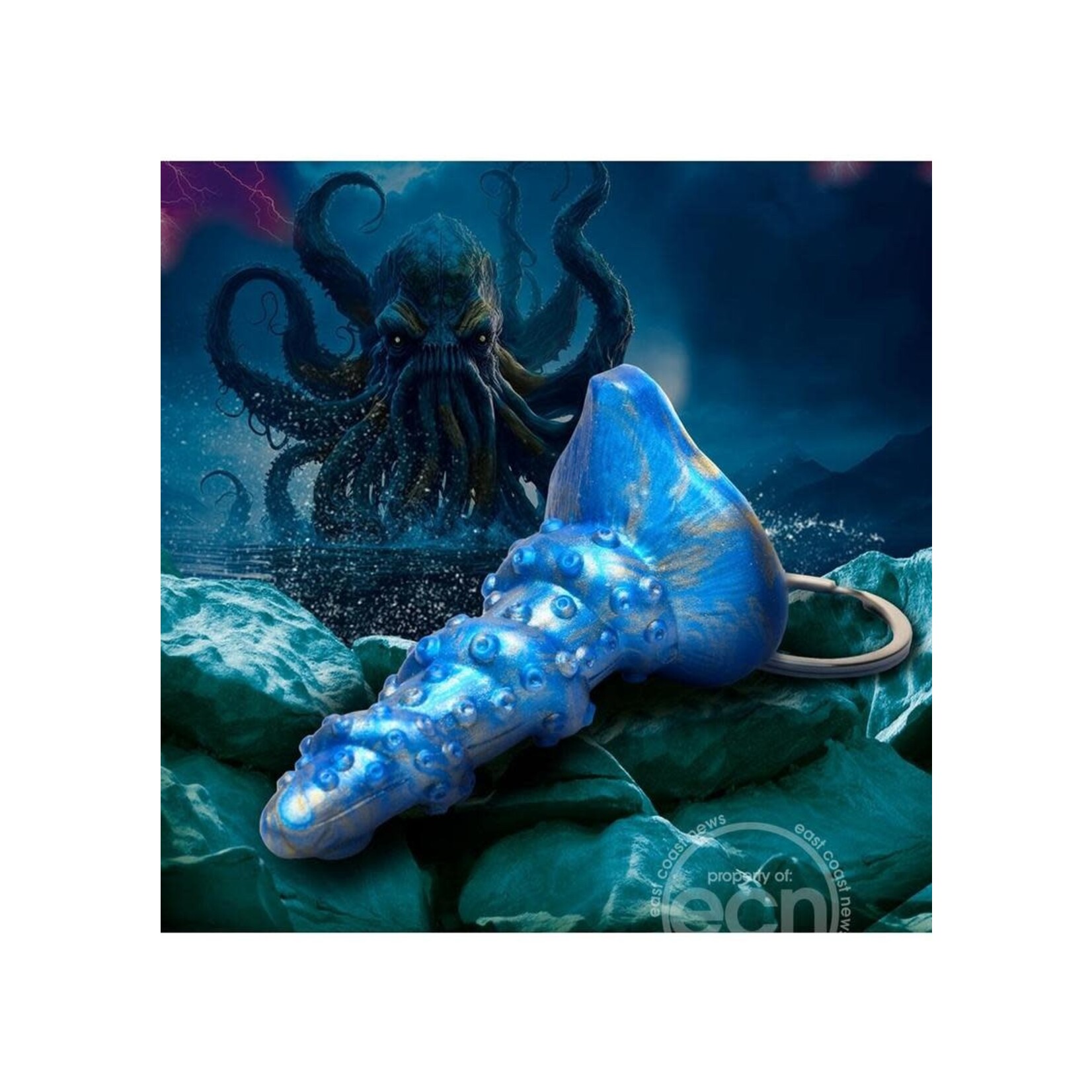 Creature Cocks Lord Kraken Keychain - Blue