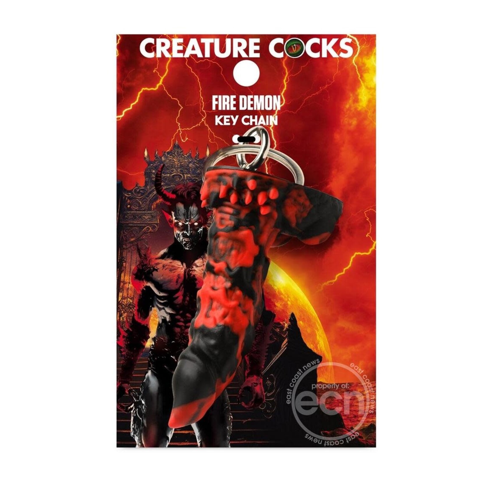 Creature Cocks Fire Demon Keychain - Red/Black