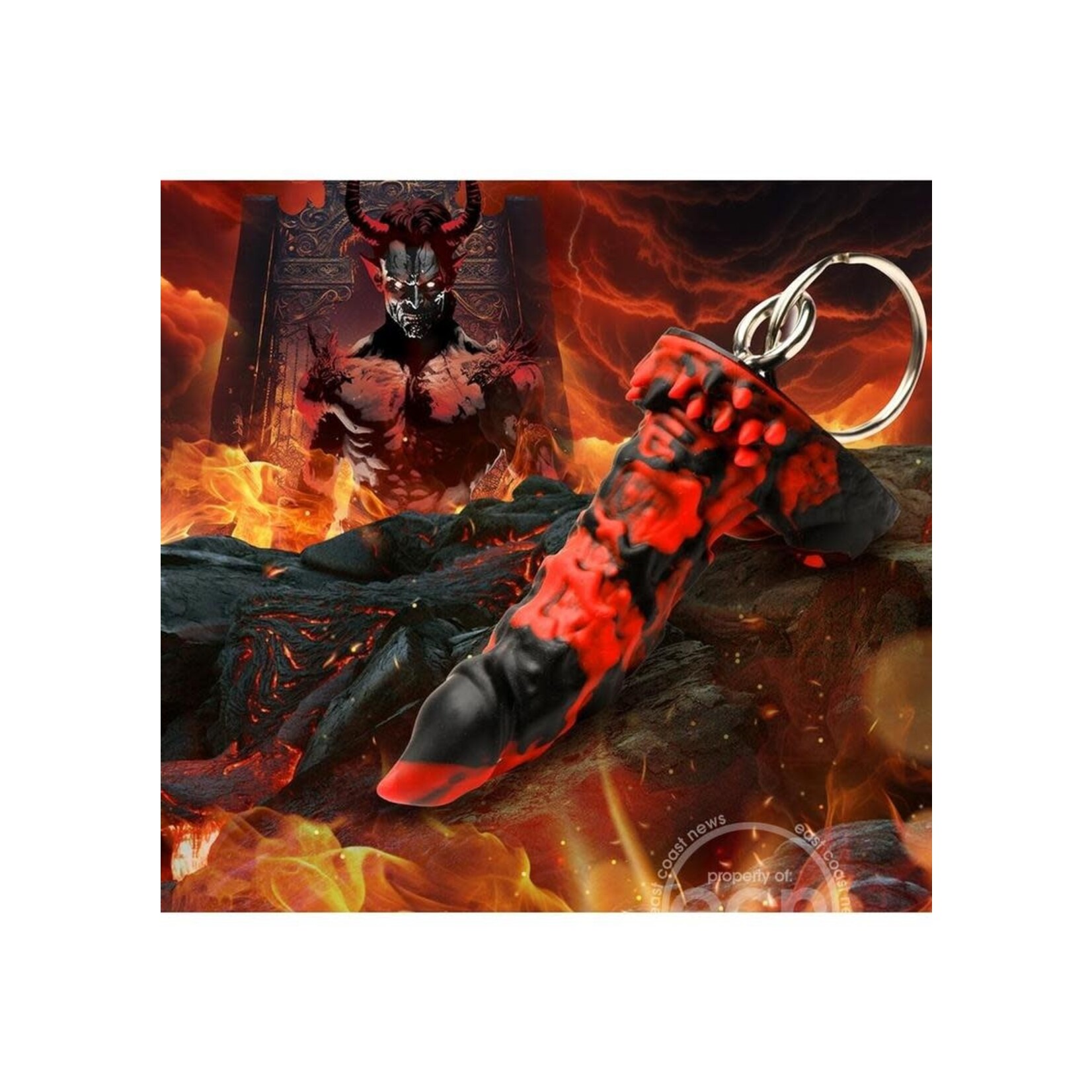 Creature Cocks Fire Demon Keychain - Red/Black