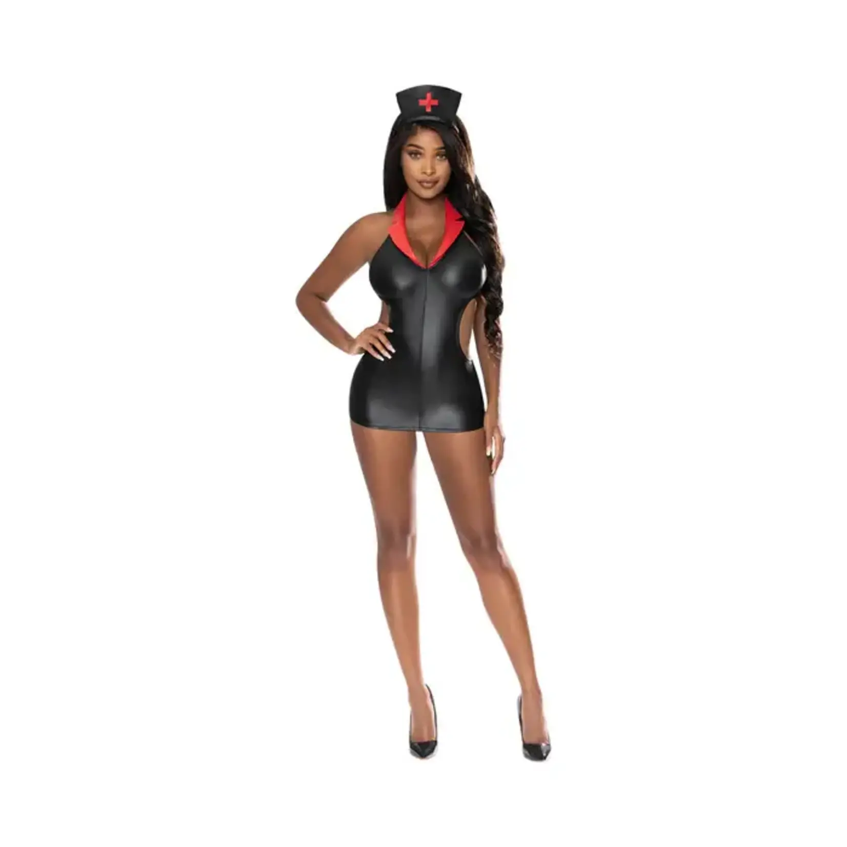 Magic Silk Dress Up Night Nurse Costume Black S/M