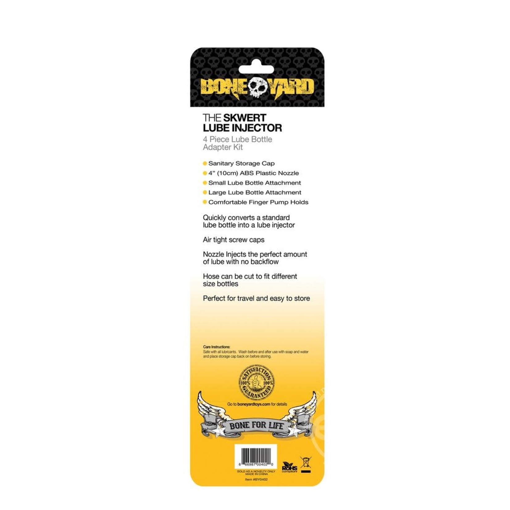 Boneyard The Skwert Lube Injector Bottle Adapter Kit Set of 4 Pieces - Black