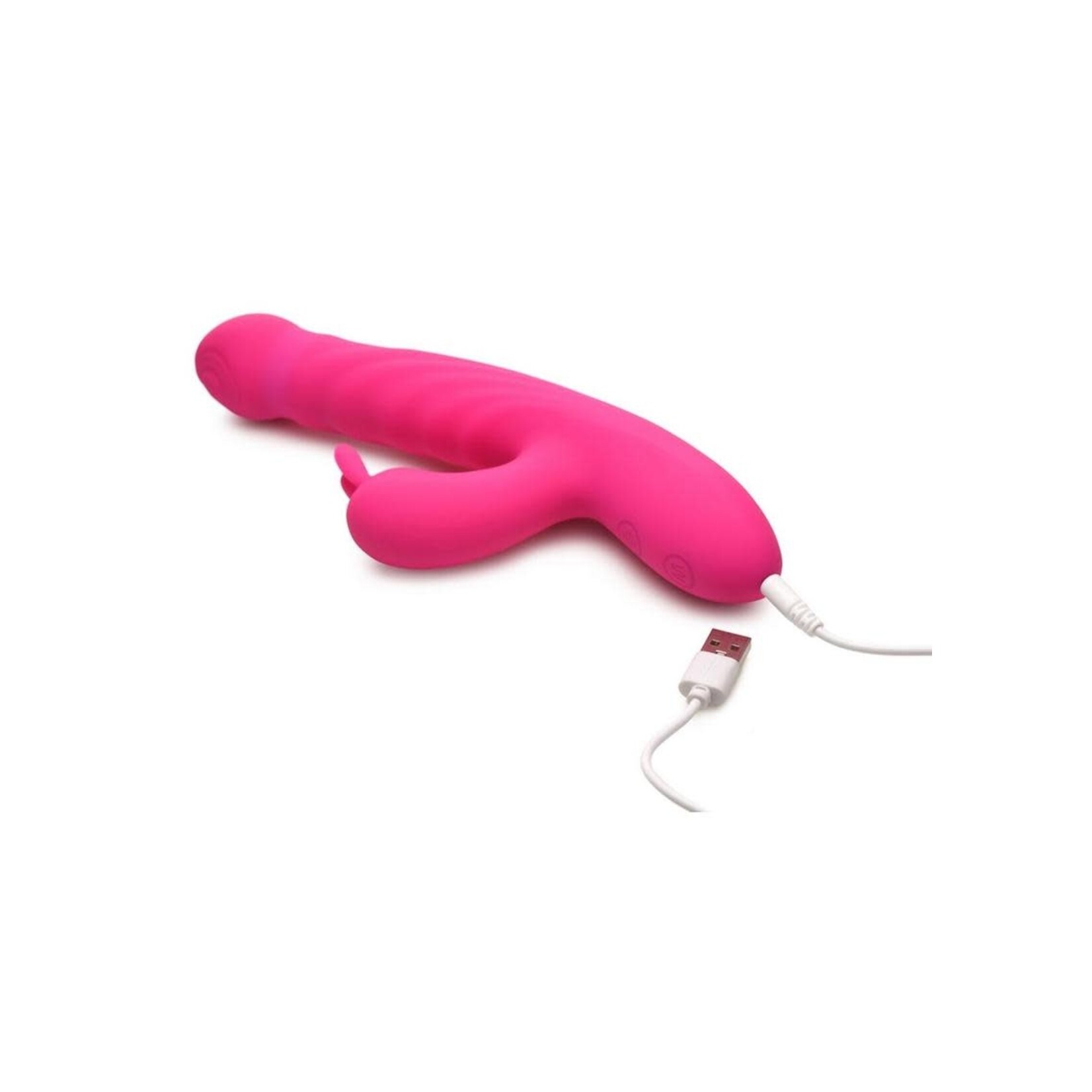 Bang! Thrusting & Vibrating Rechargeable Silicone Rabbit Vibrator - Pink