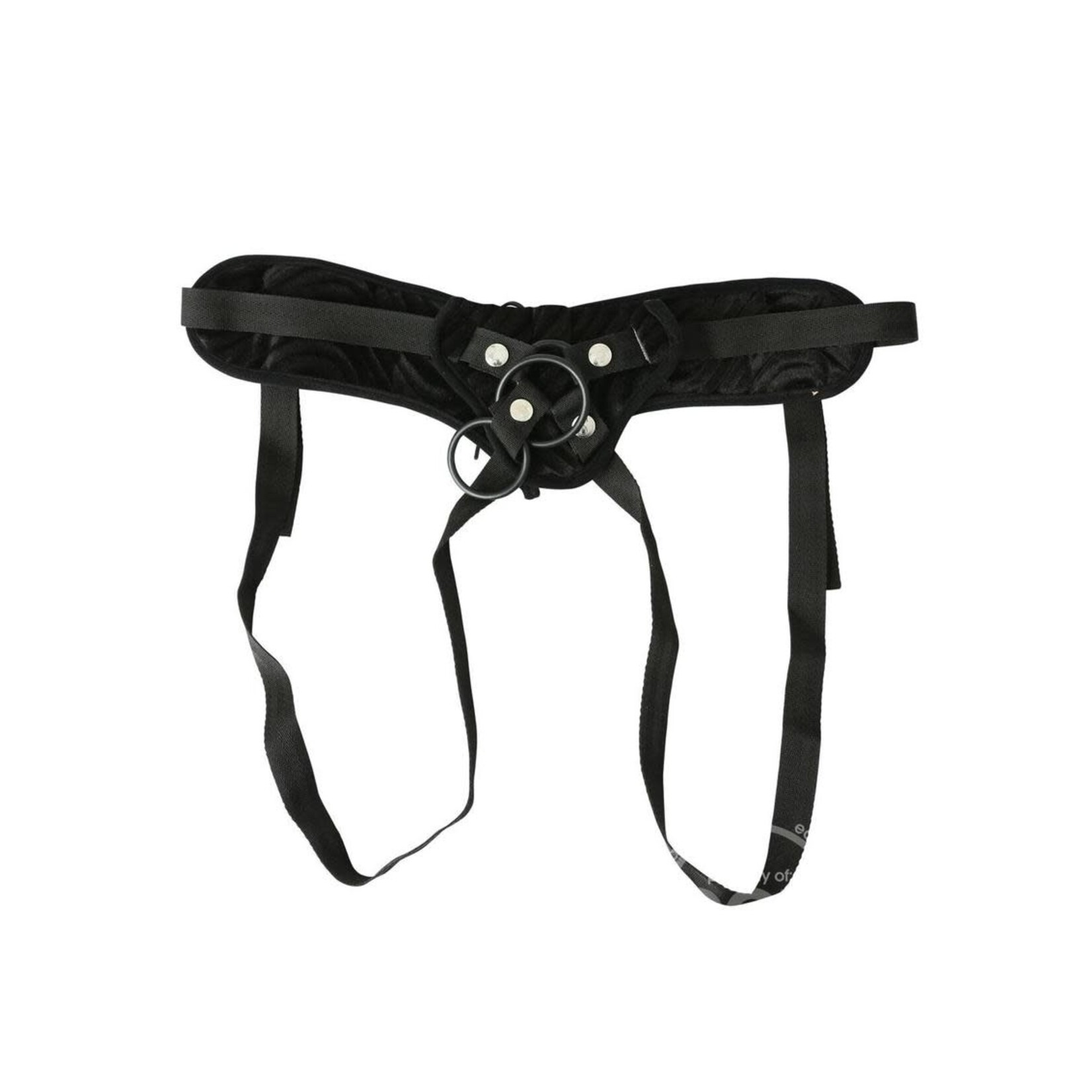 Sportsheets Vibrating Raven Corsette Strap-On Adjustable Harness - Black