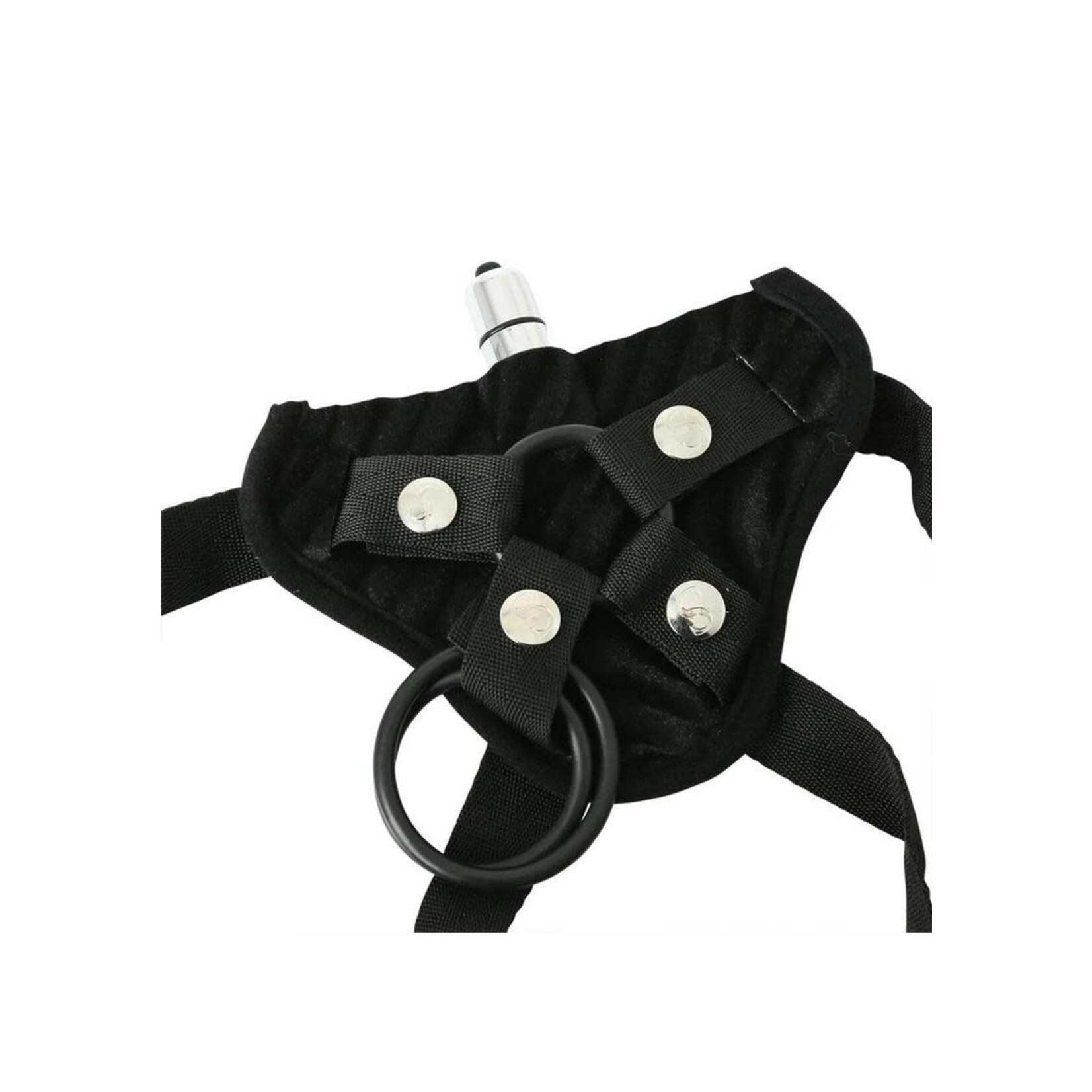 Sportsheets Vibrating Raven Corsette Strap-On Adjustable Harness - Black