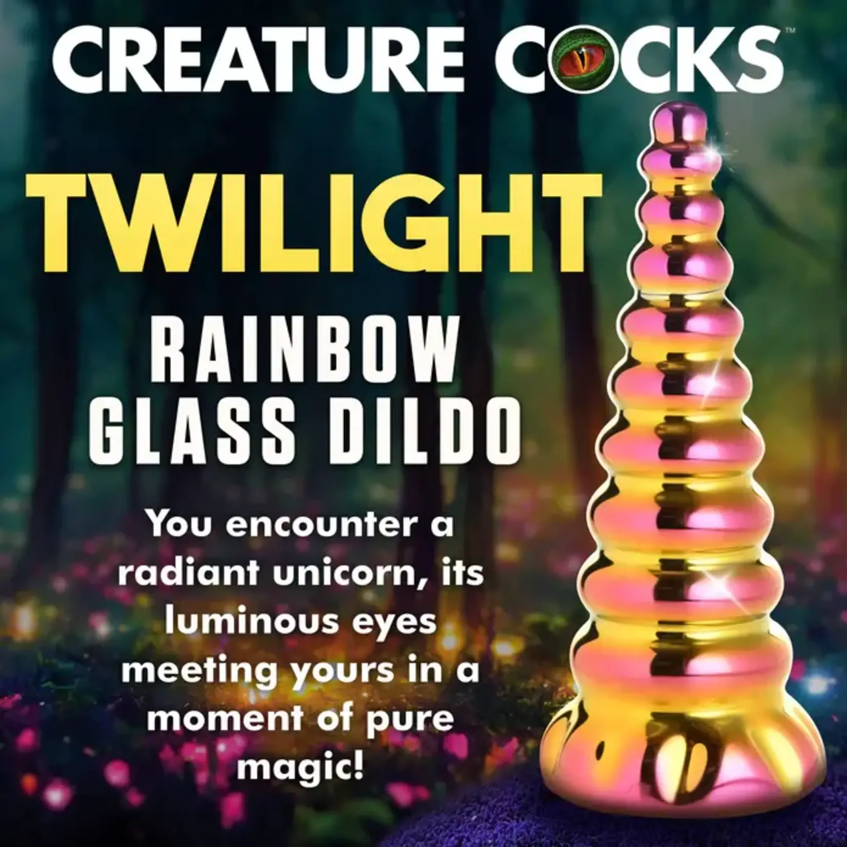 Creature Cocks Twilight Rainbow Glass Dildo - Multicolor