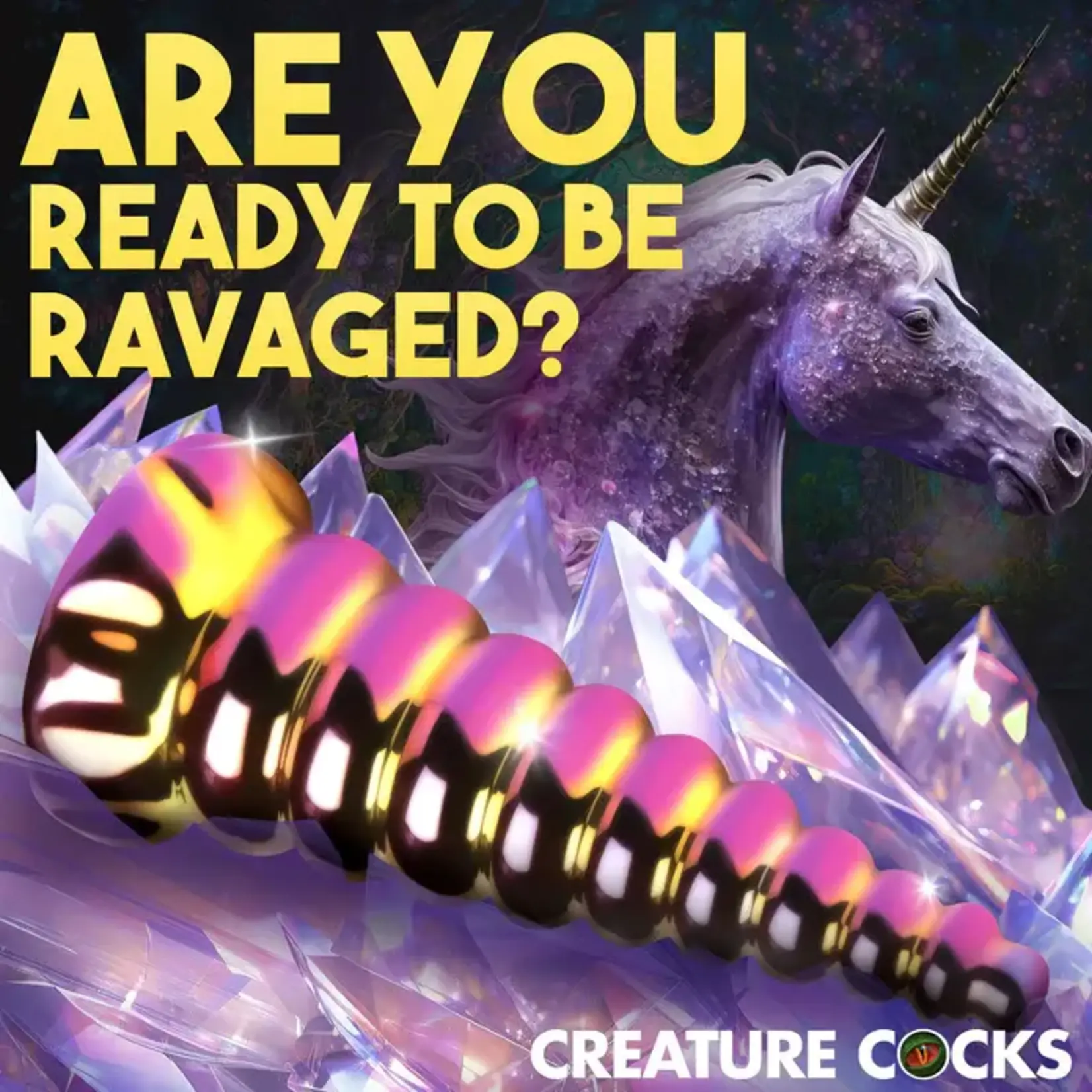 Creature Cocks Twilight Rainbow Glass Dildo - Multicolor