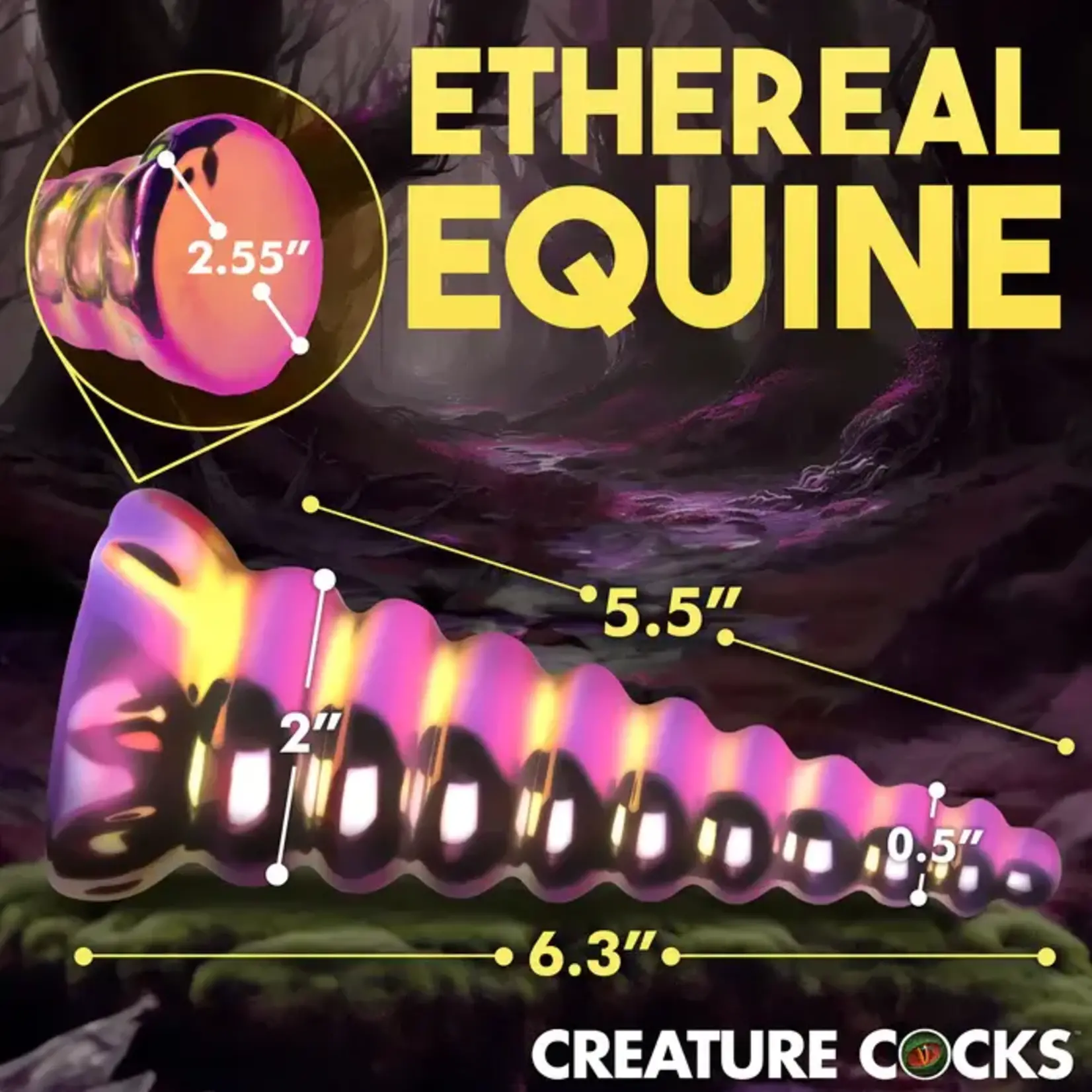 Creature Cocks Twilight Rainbow Glass Dildo - Multicolor