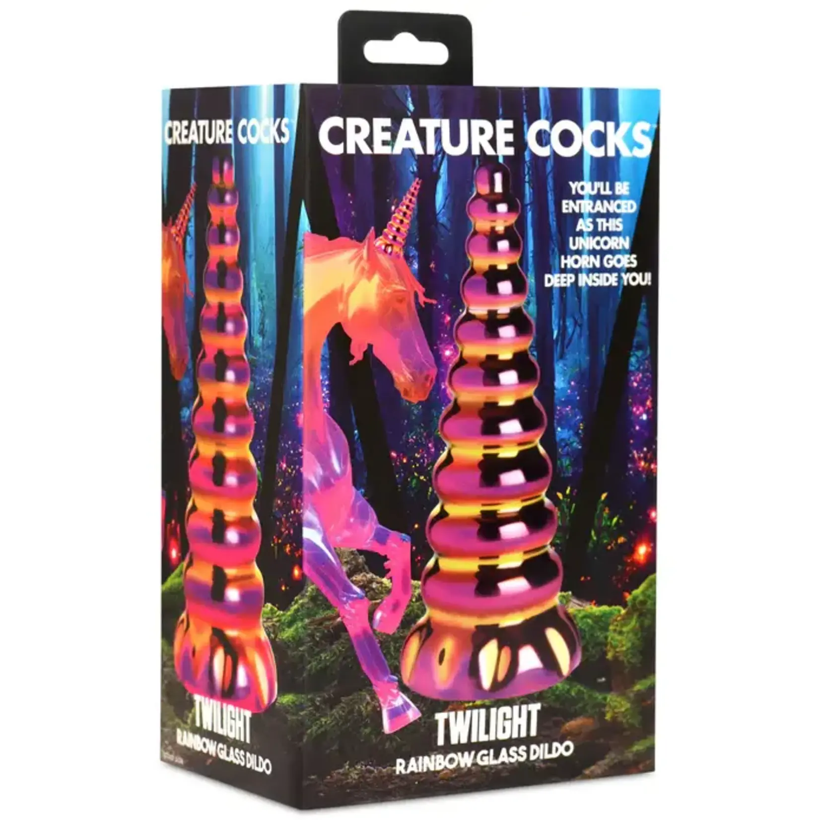 Creature Cocks Twilight Rainbow Glass Dildo - Multicolor