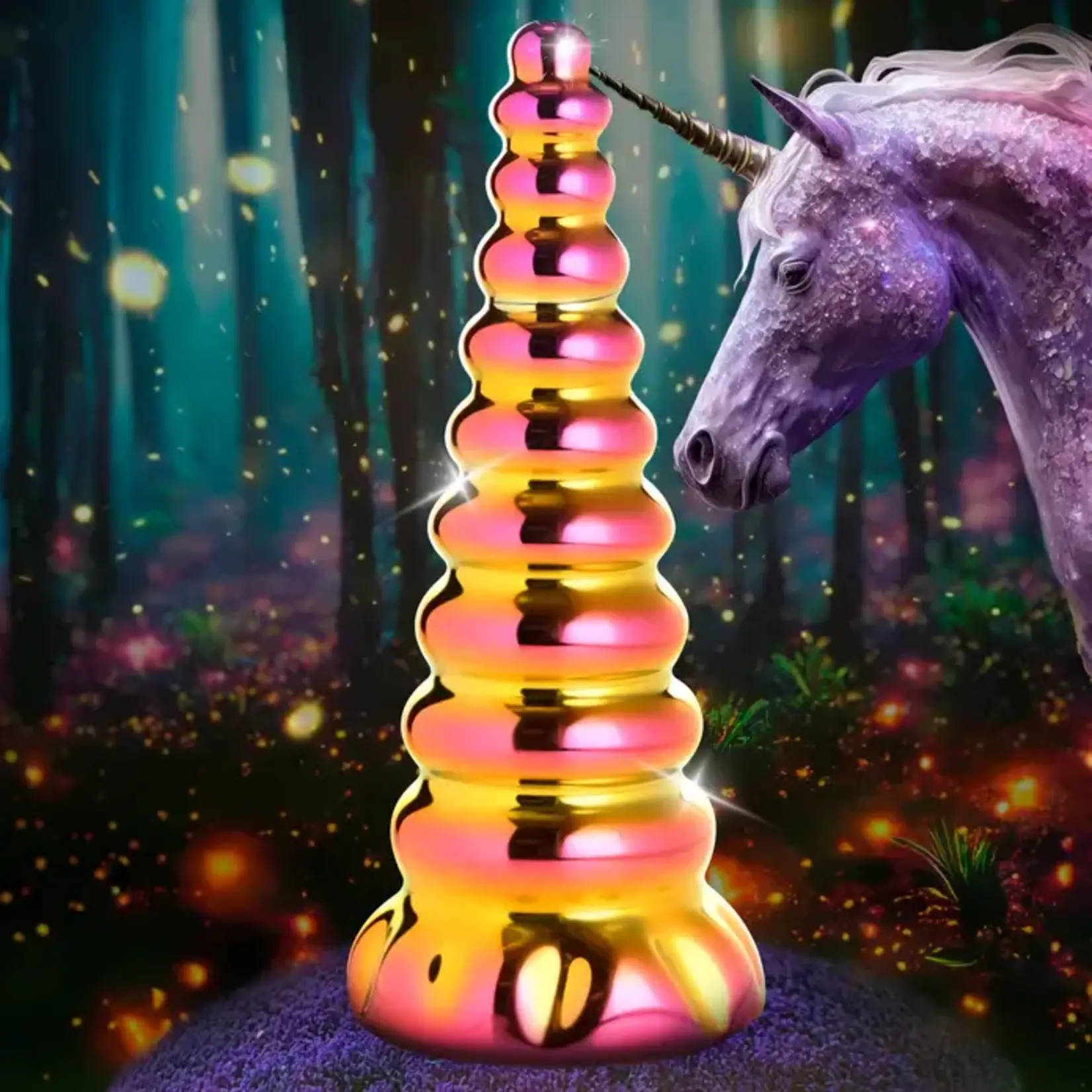 Creature Cocks Twilight Rainbow Glass Dildo - Multicolor
