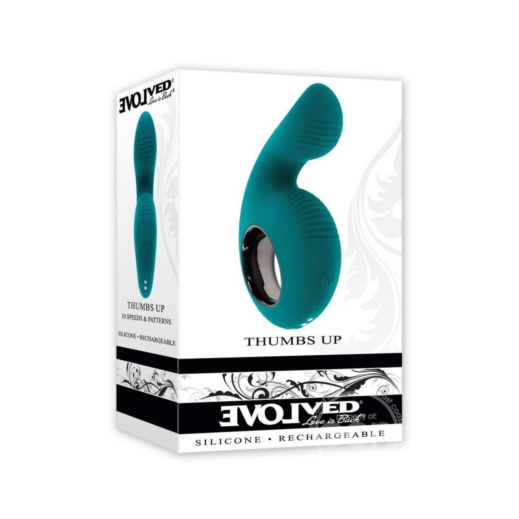 Thumbs Up Rechargeable Silicone Vibrator - Green