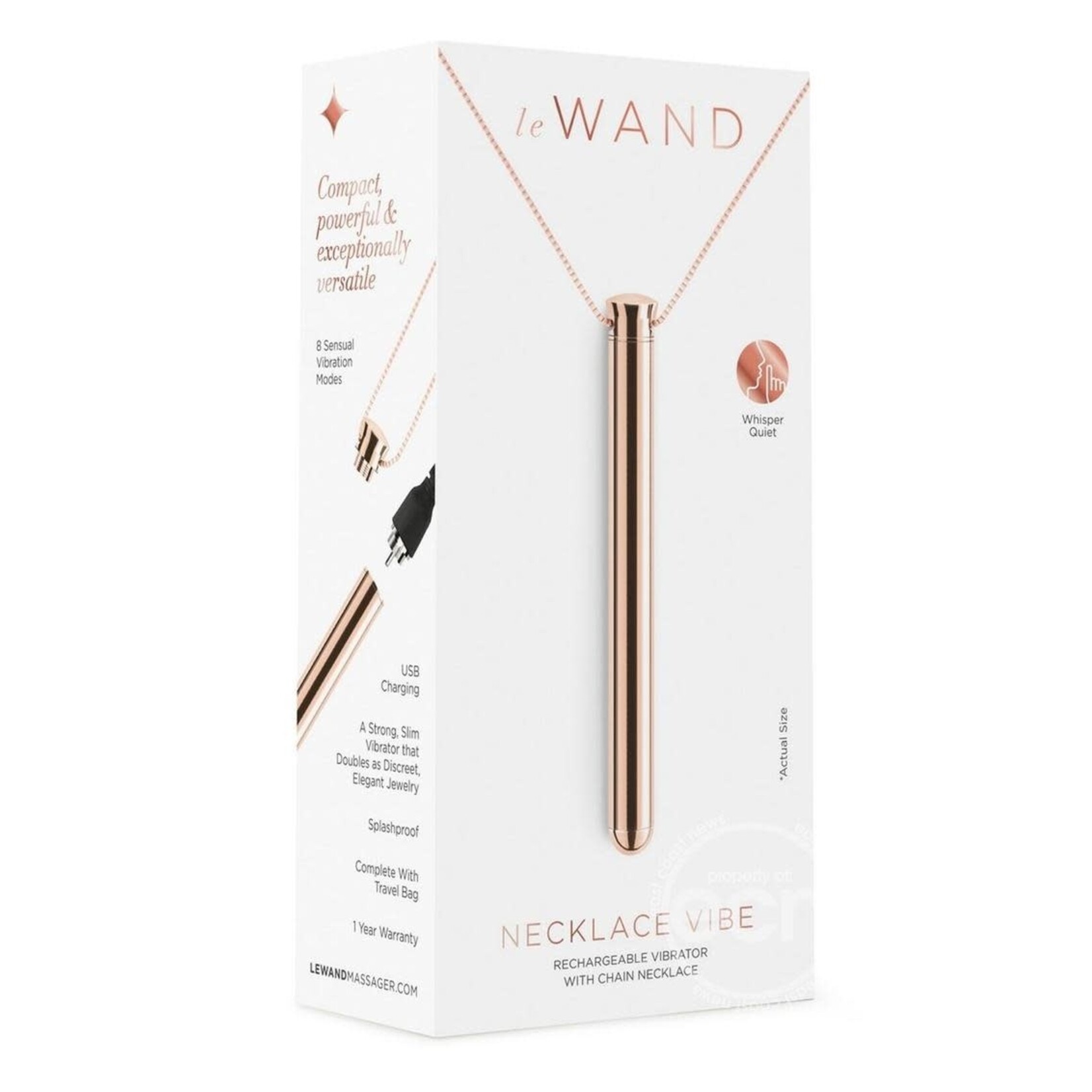 Le Wand Vibrating Necklace Rechargeable Silicone Discreet Vibrator - Rose Gold