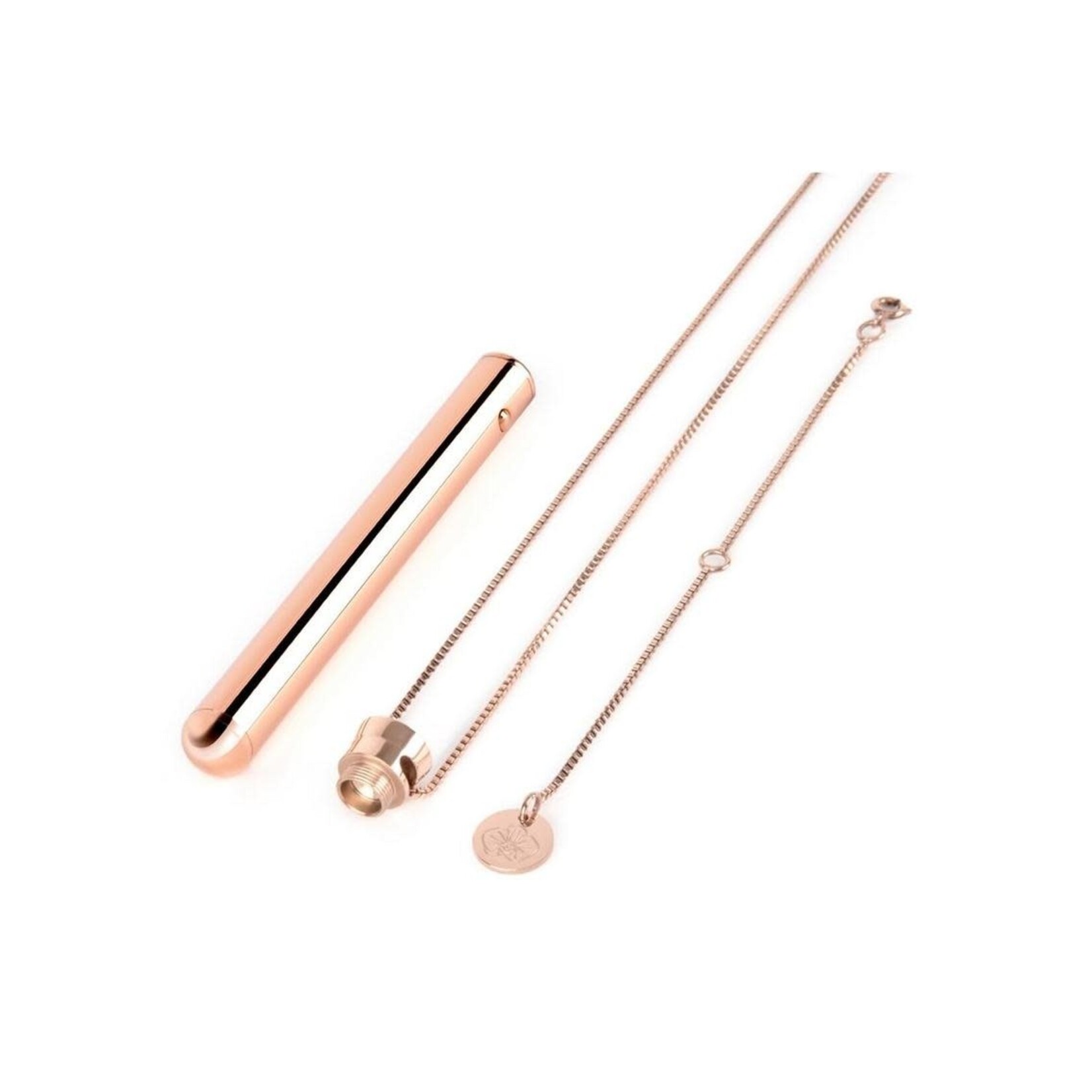 Le Wand Vibrating Necklace Rechargeable Silicone Discreet Vibrator - Rose Gold