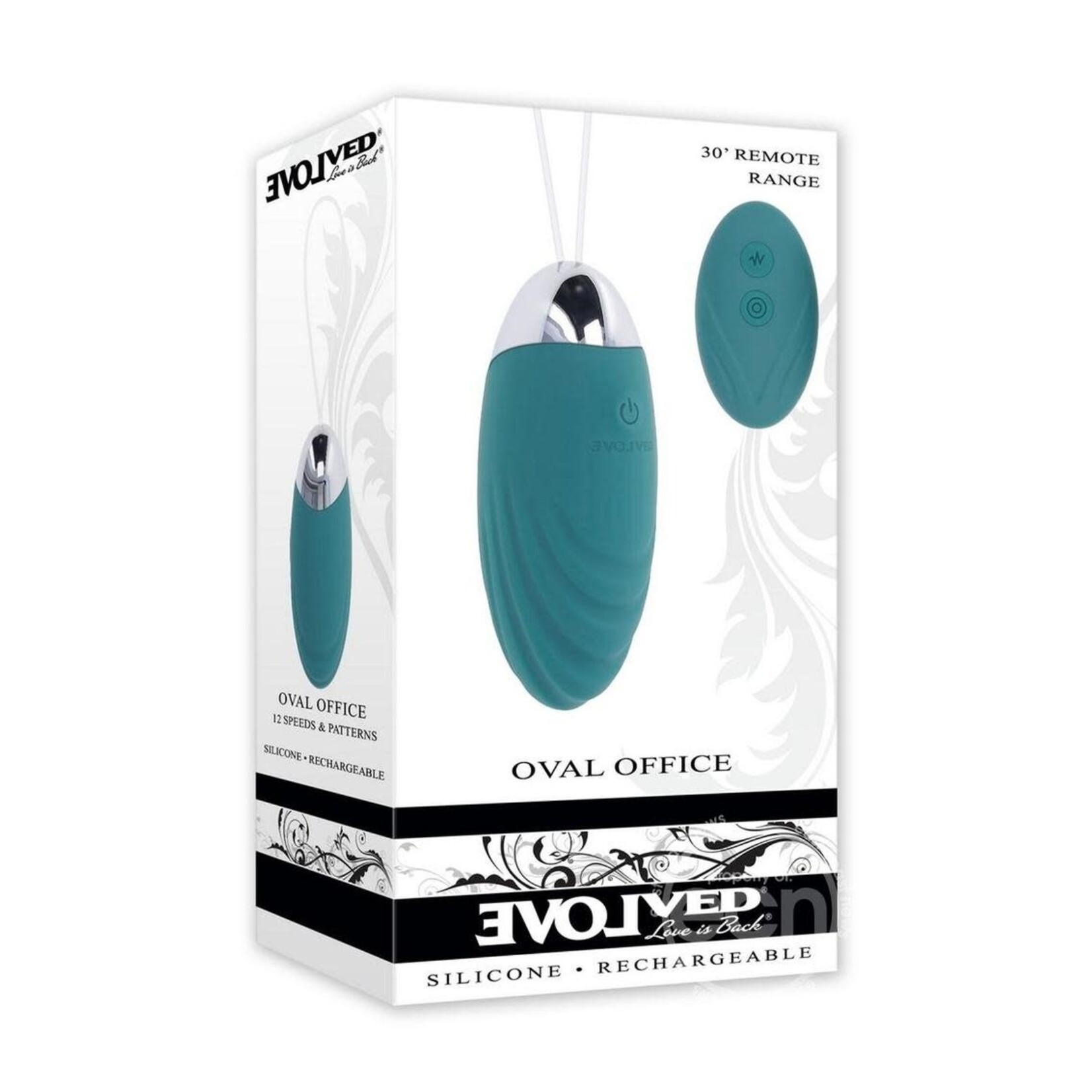 Oval Office Rechargeable Silicone Egg with Remote - Blue