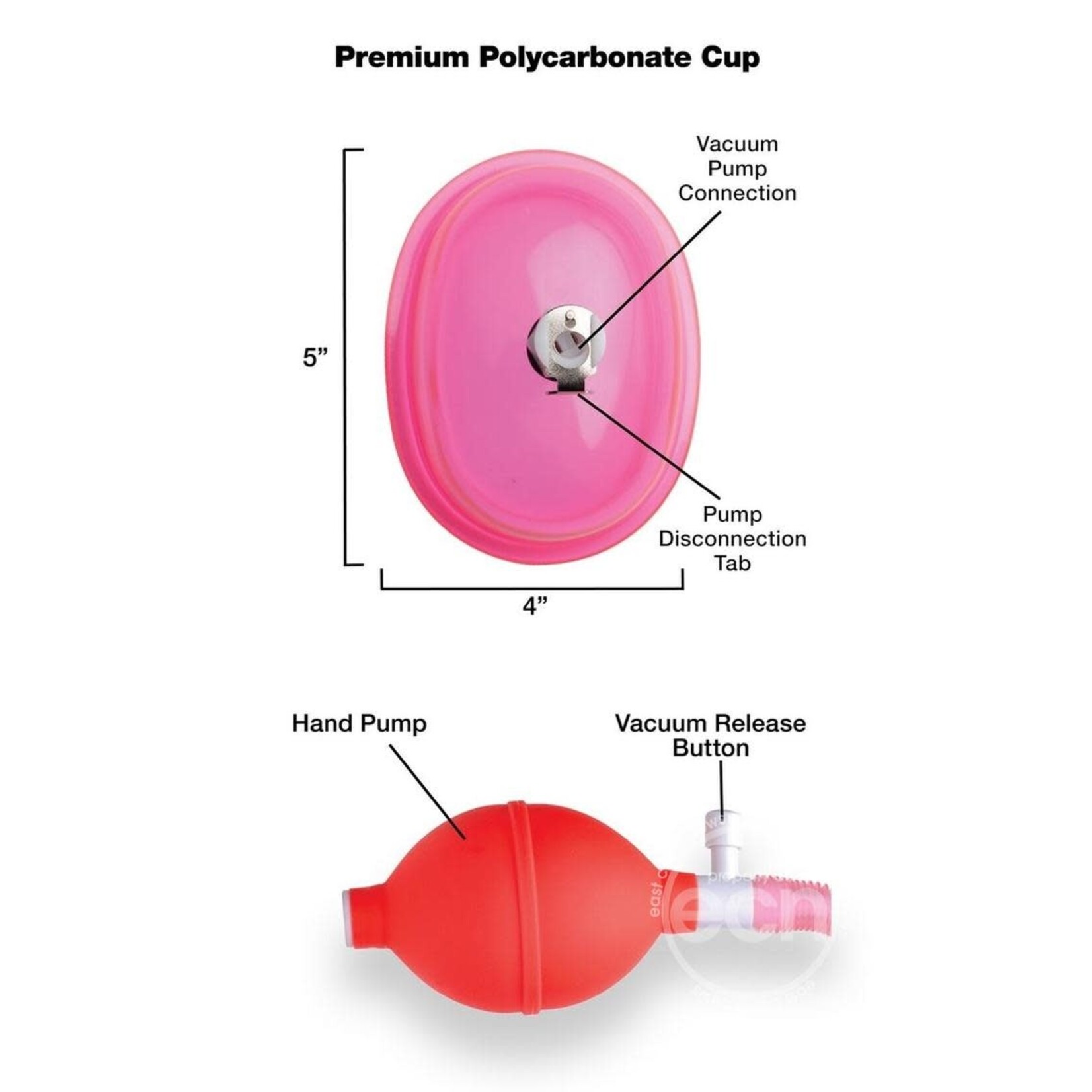 Size Matters Vaginal Pump with 5in Large Cup - Pink