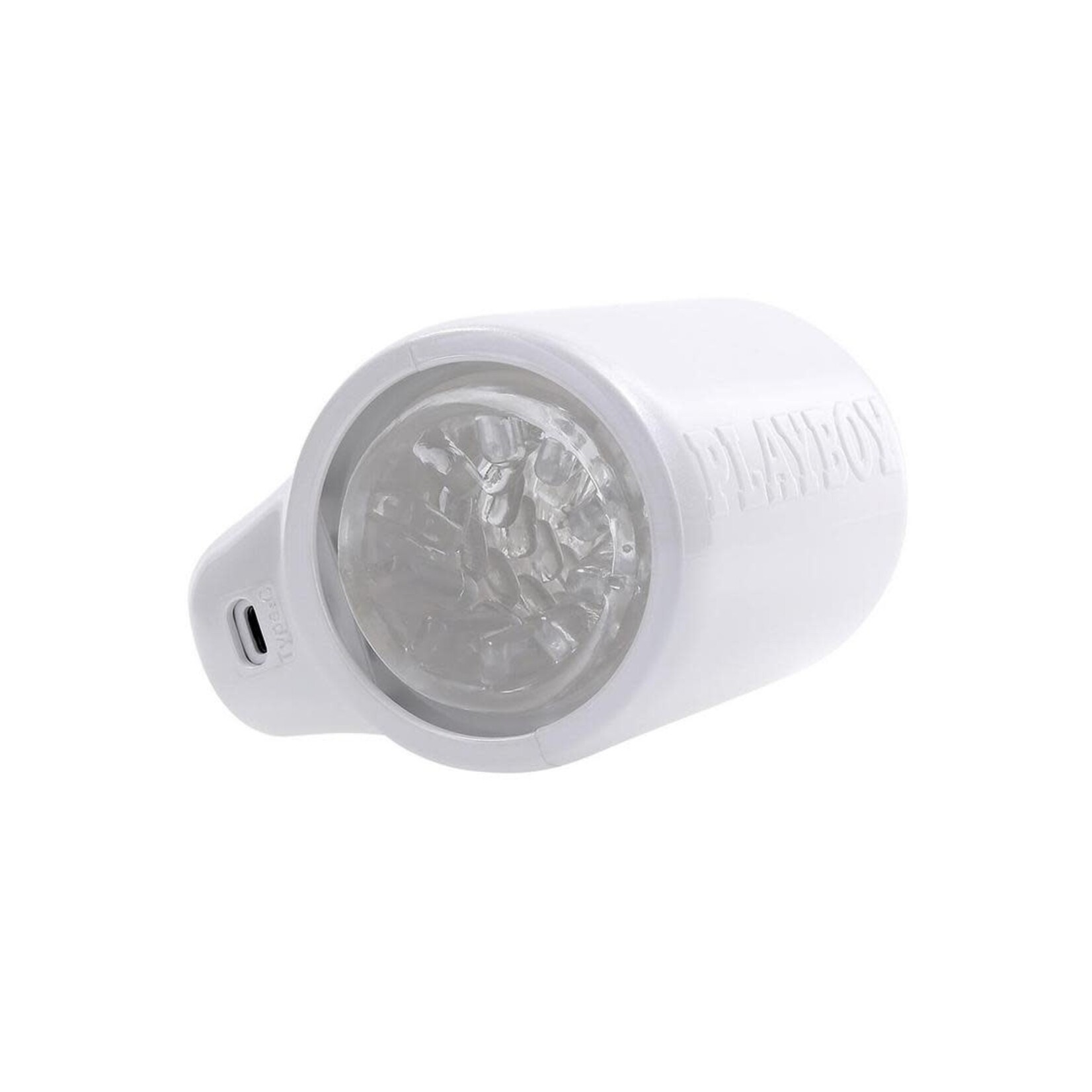 Playboy Spin Doctor Rechargeable Dual End Masturbator - White/Clear