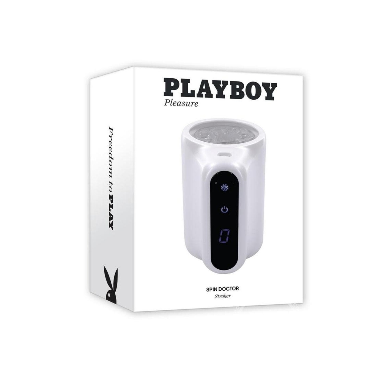 Playboy Spin Doctor Rechargeable Dual End Masturbator - White/Clear