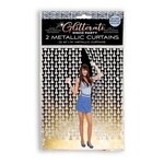 Glitterati Disco Penis Curtains (2 Each 6ft. Panels) - Silver/Black