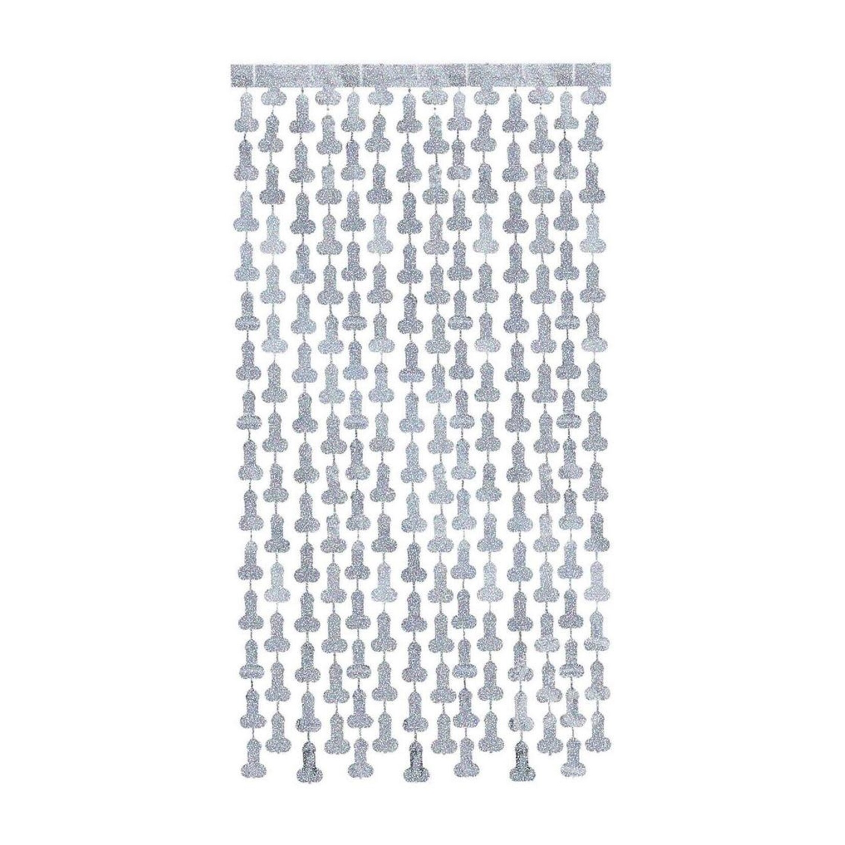 Glitterati Disco Penis Curtains (2 Each 6ft. Panels) - Silver/Black