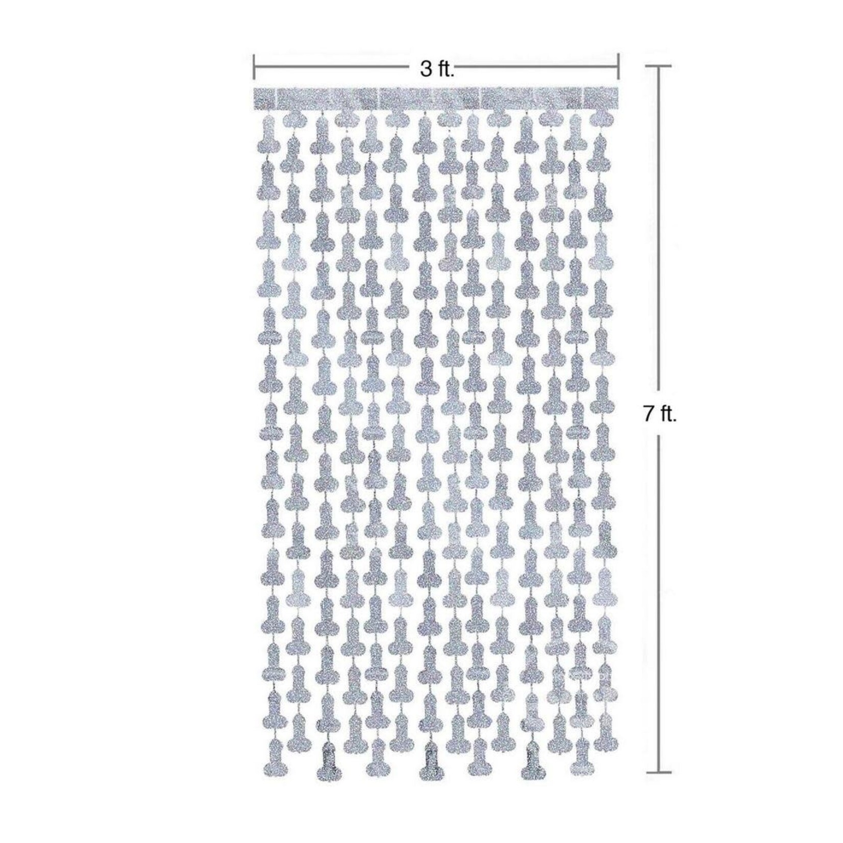 Glitterati Disco Penis Curtains (2 Each 6ft. Panels) - Silver/Black