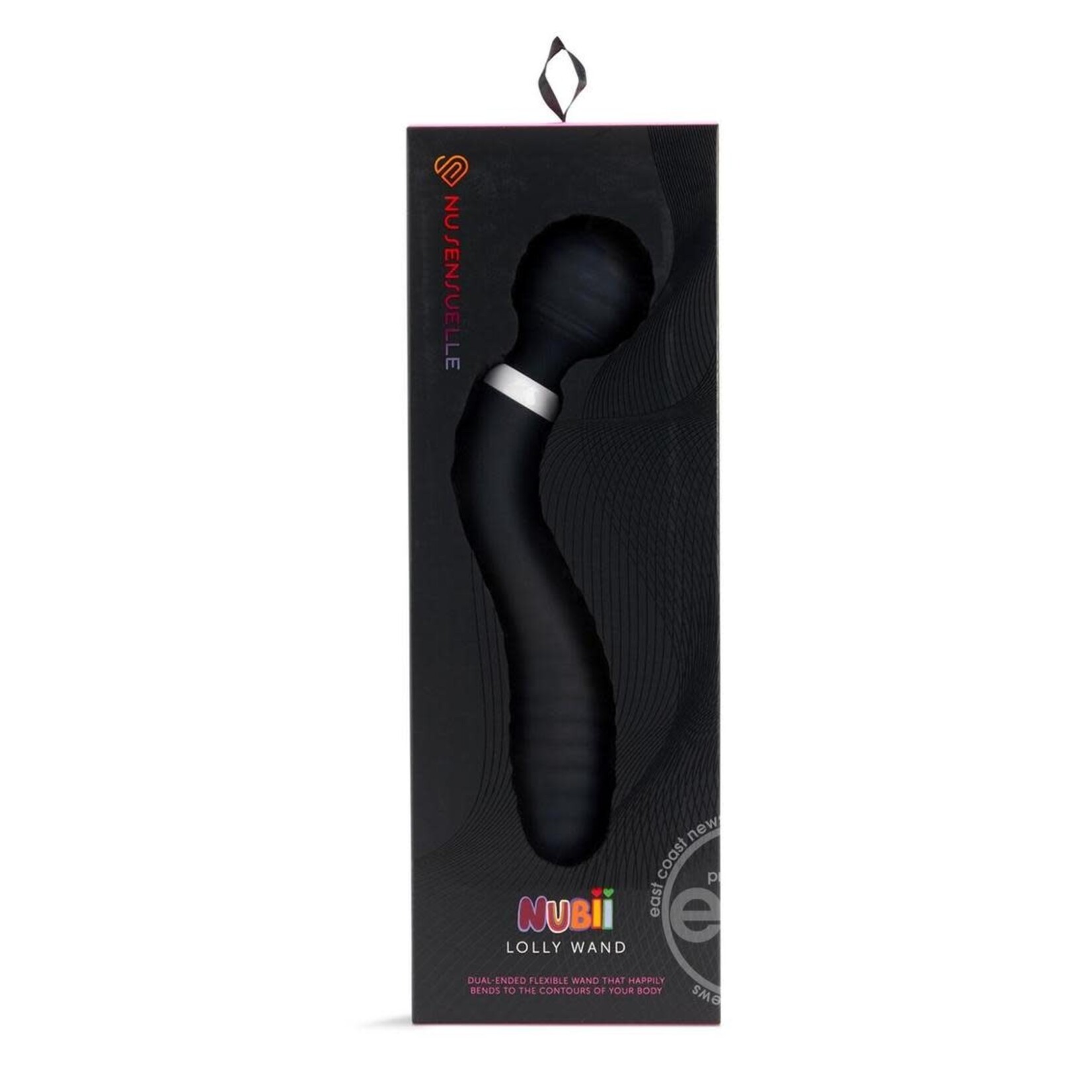 Nu Sensuelle Lolly Nubii Flexible Rechargeable Silicone Wand - Black/White