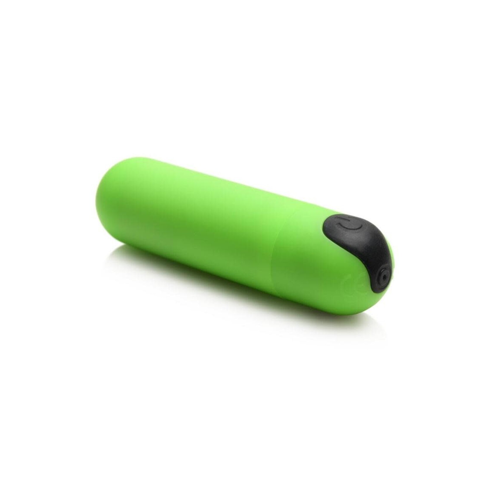 Bang! 28X Glow in The Dark Rechargeable Silicone Bullet with Remote - Green