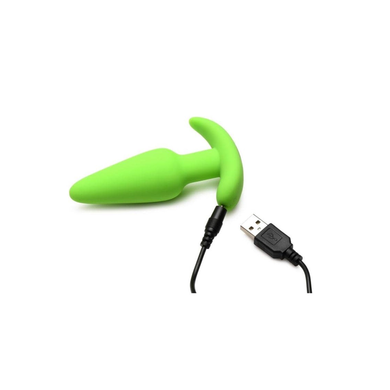Bang! 21X Glow in The Dark Rechargeable Silicone Butt Plug with Remote - Green
