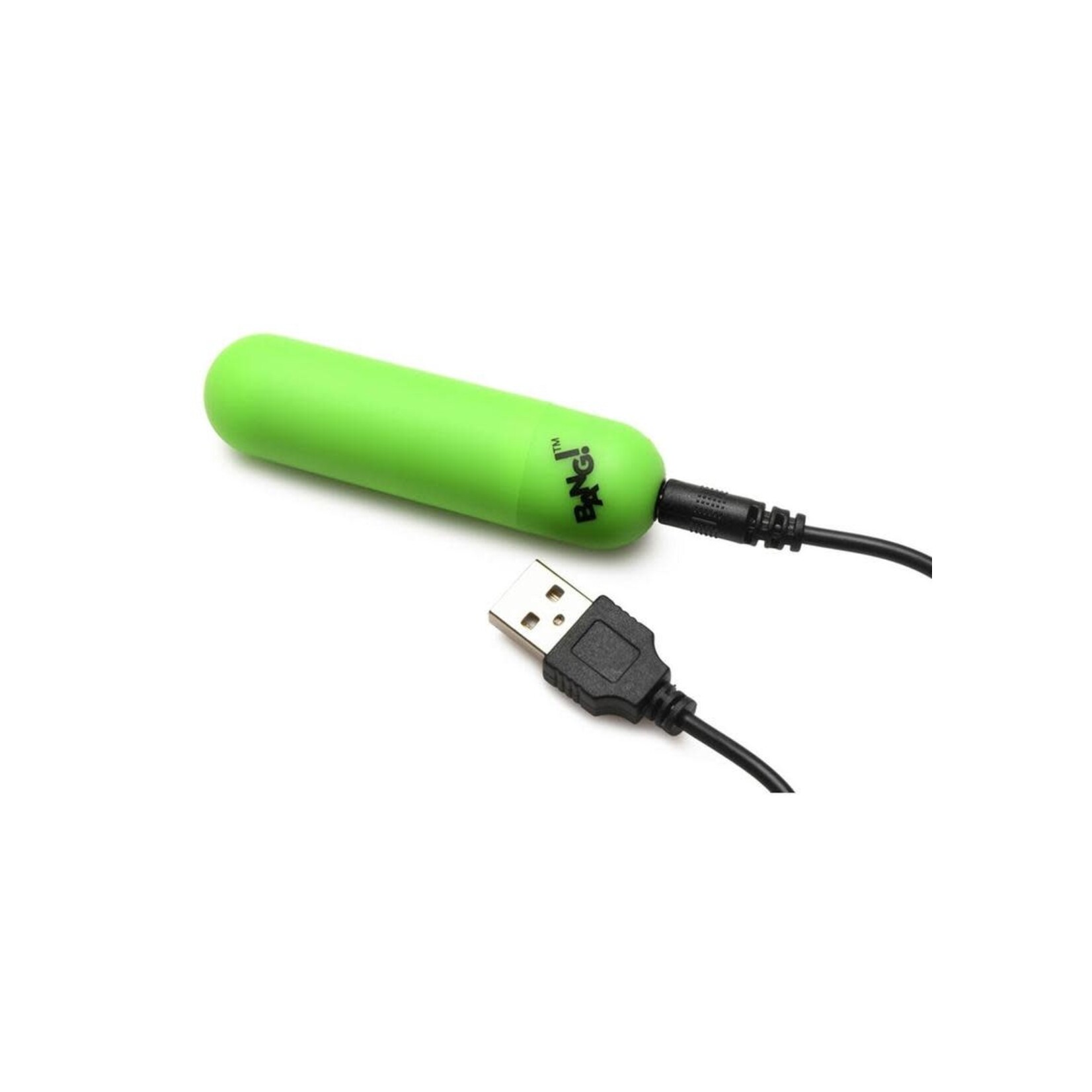 Bang! 28X Glow in The Dark Rechargeable Silicone Cock Ring with Remote - Green