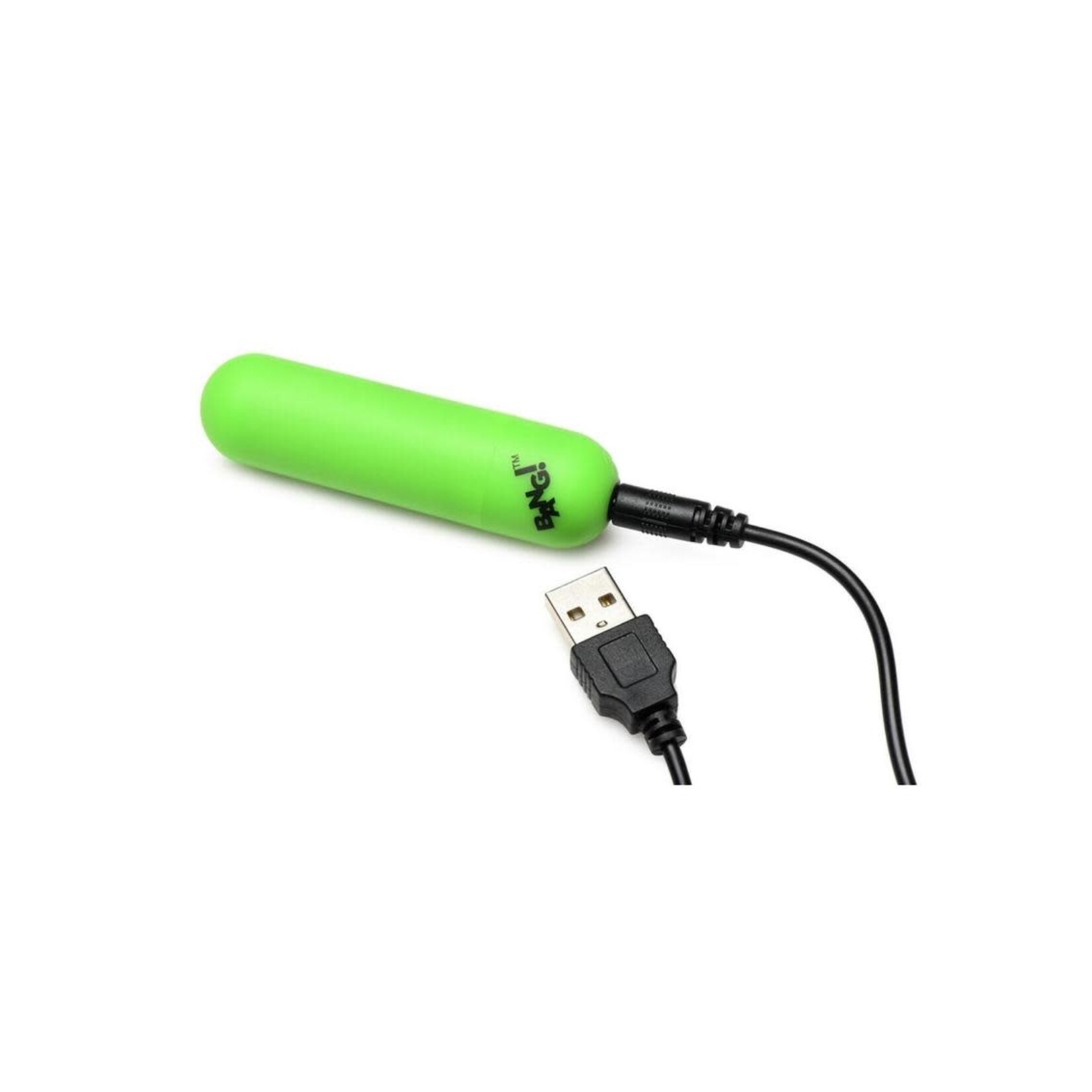 Bang! 28X Glow in the Dark Silicone Rechargeable Anal Beads with Remote - Green