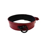 Rouge Anaconda Leather Adjustable Collar 1 Ring - Burgundy