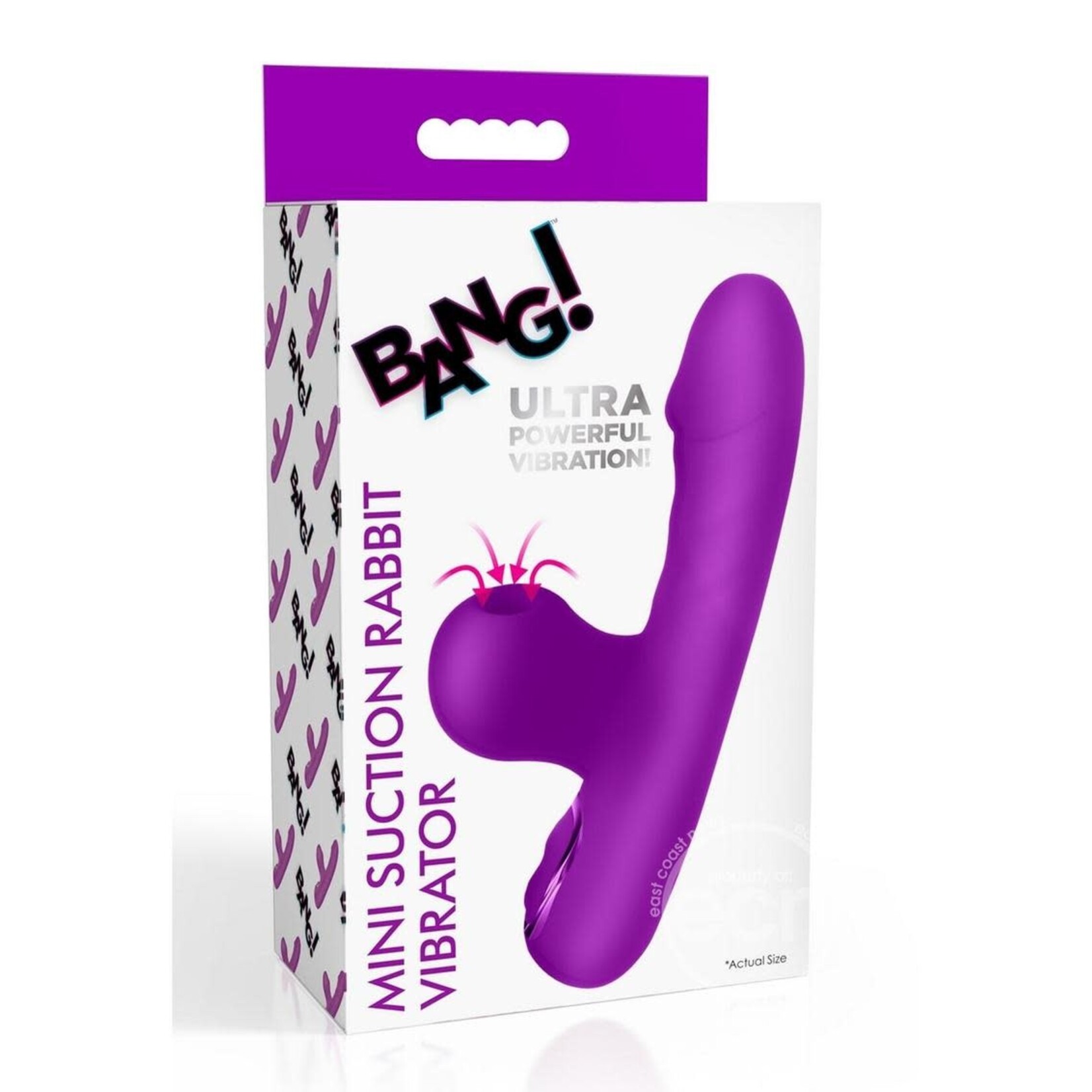 Bang! Mini Suction Rabbit Silicone Rechargeable Vibrator - Purple