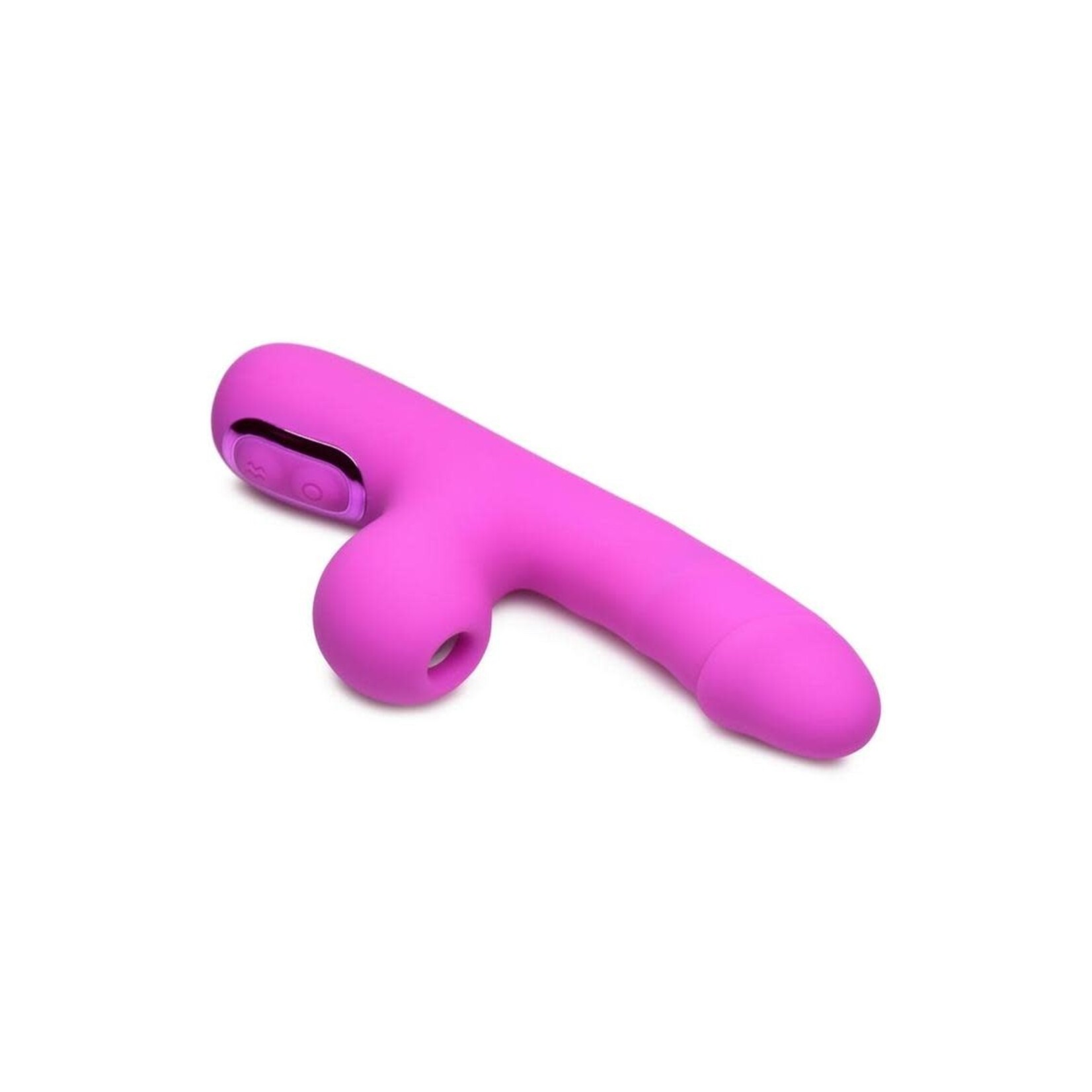 Bang! Mini Suction Rabbit Silicone Rechargeable Vibrator - Purple