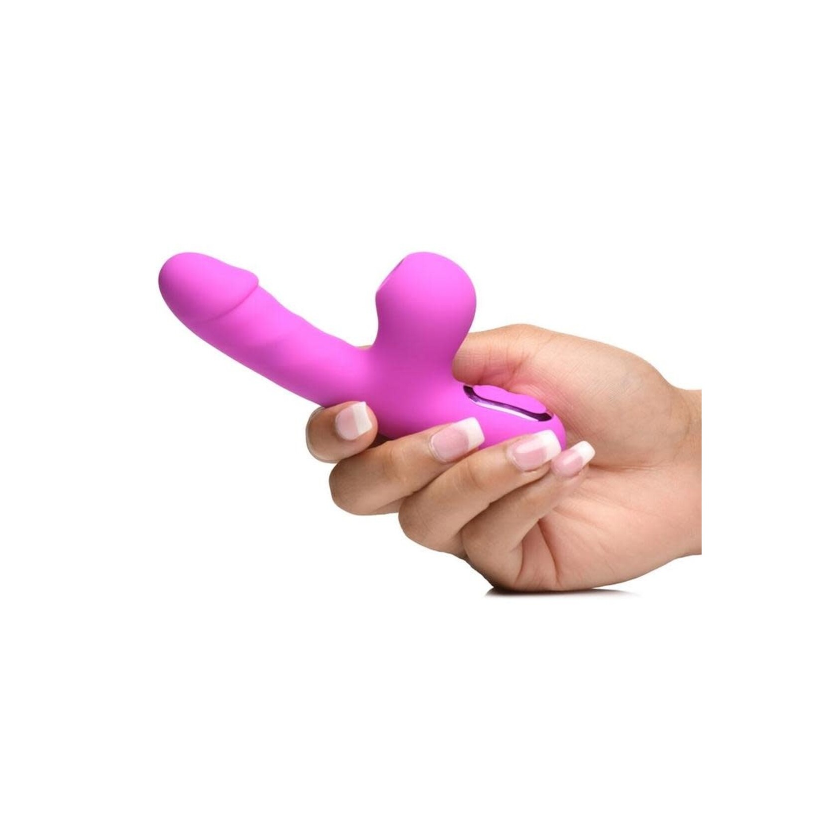 Bang! Mini Suction Rabbit Silicone Rechargeable Vibrator - Purple