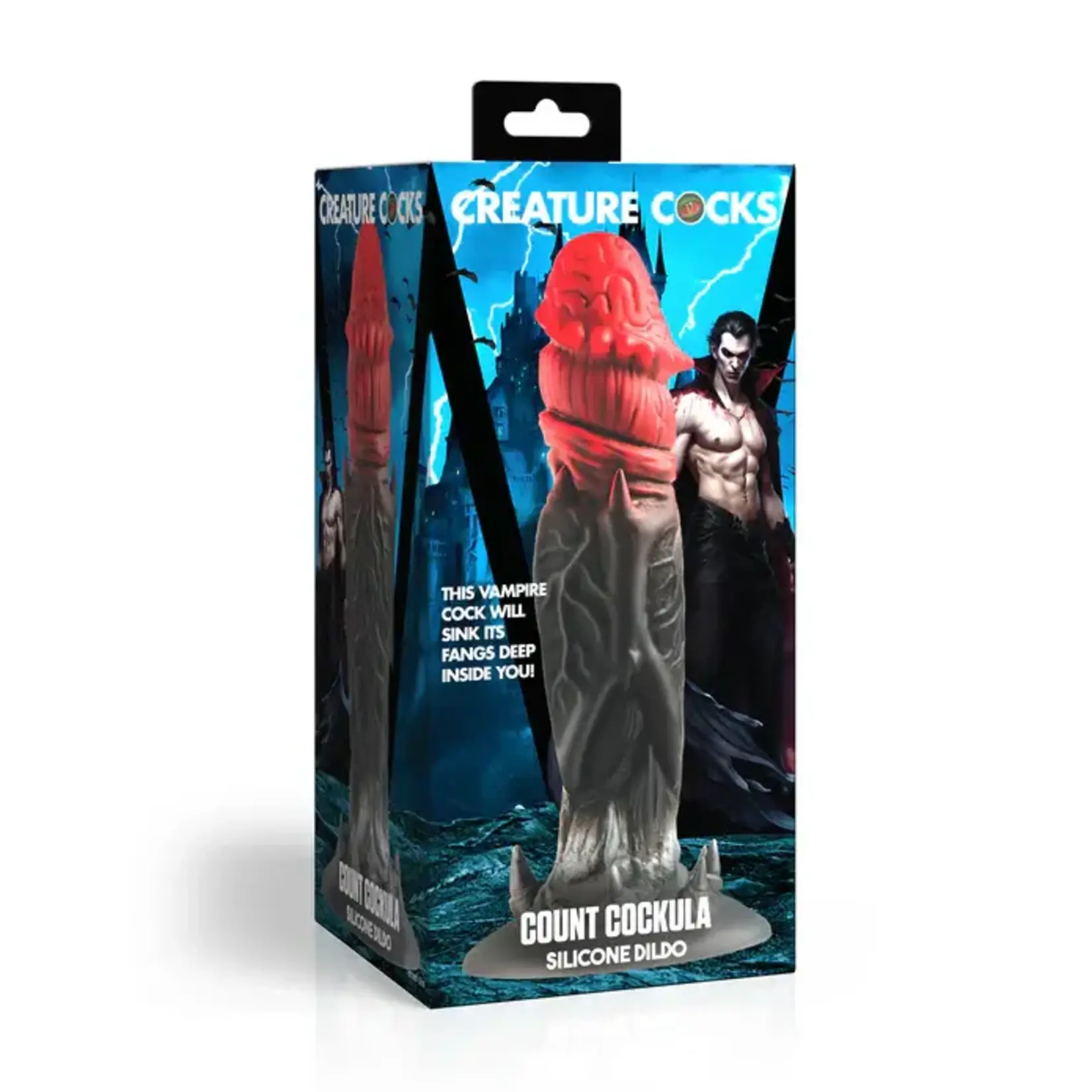 Creature Cocks Count Cockula Silicone Dildo - Black/Red