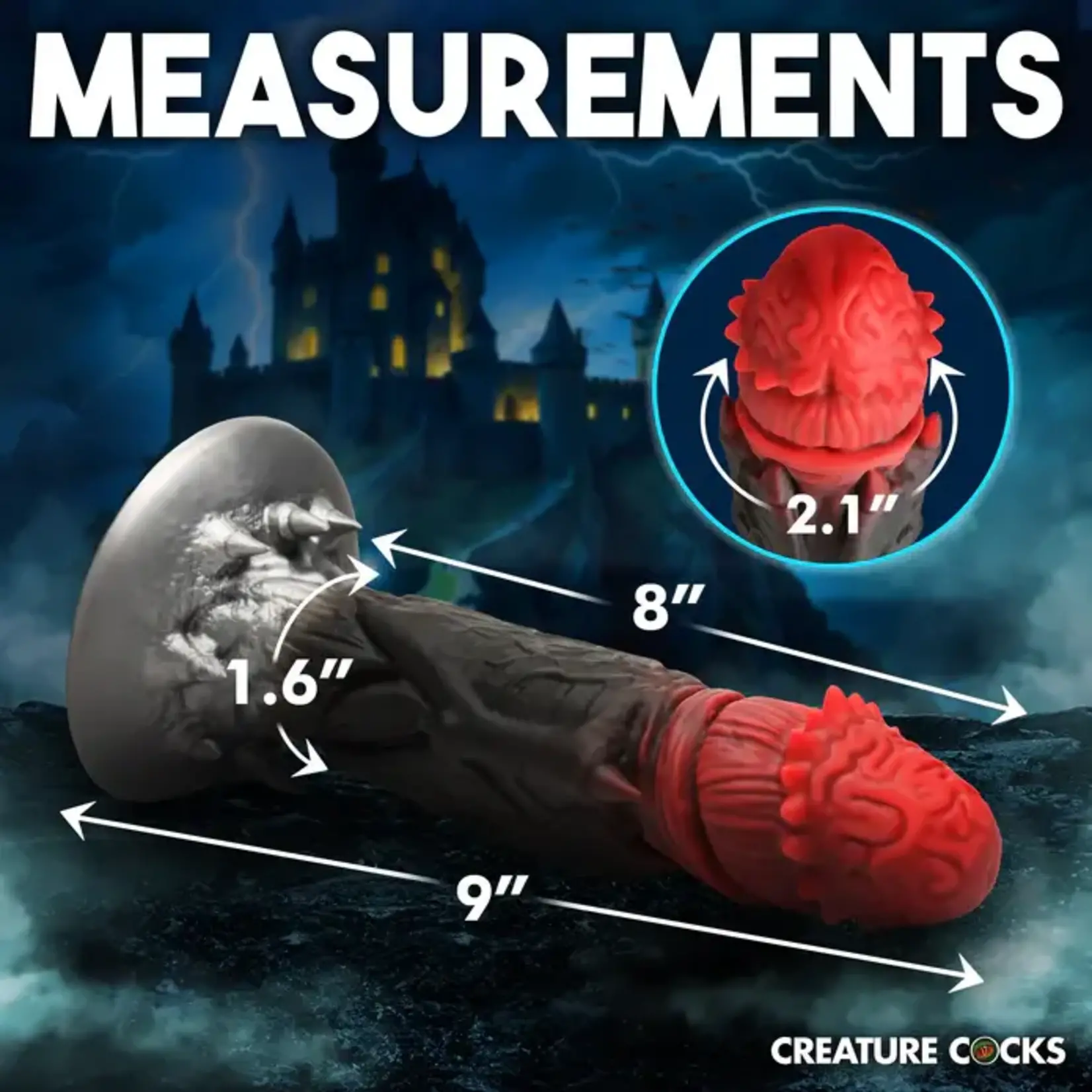 Creature Cocks Count Cockula Silicone Dildo - Black/Red