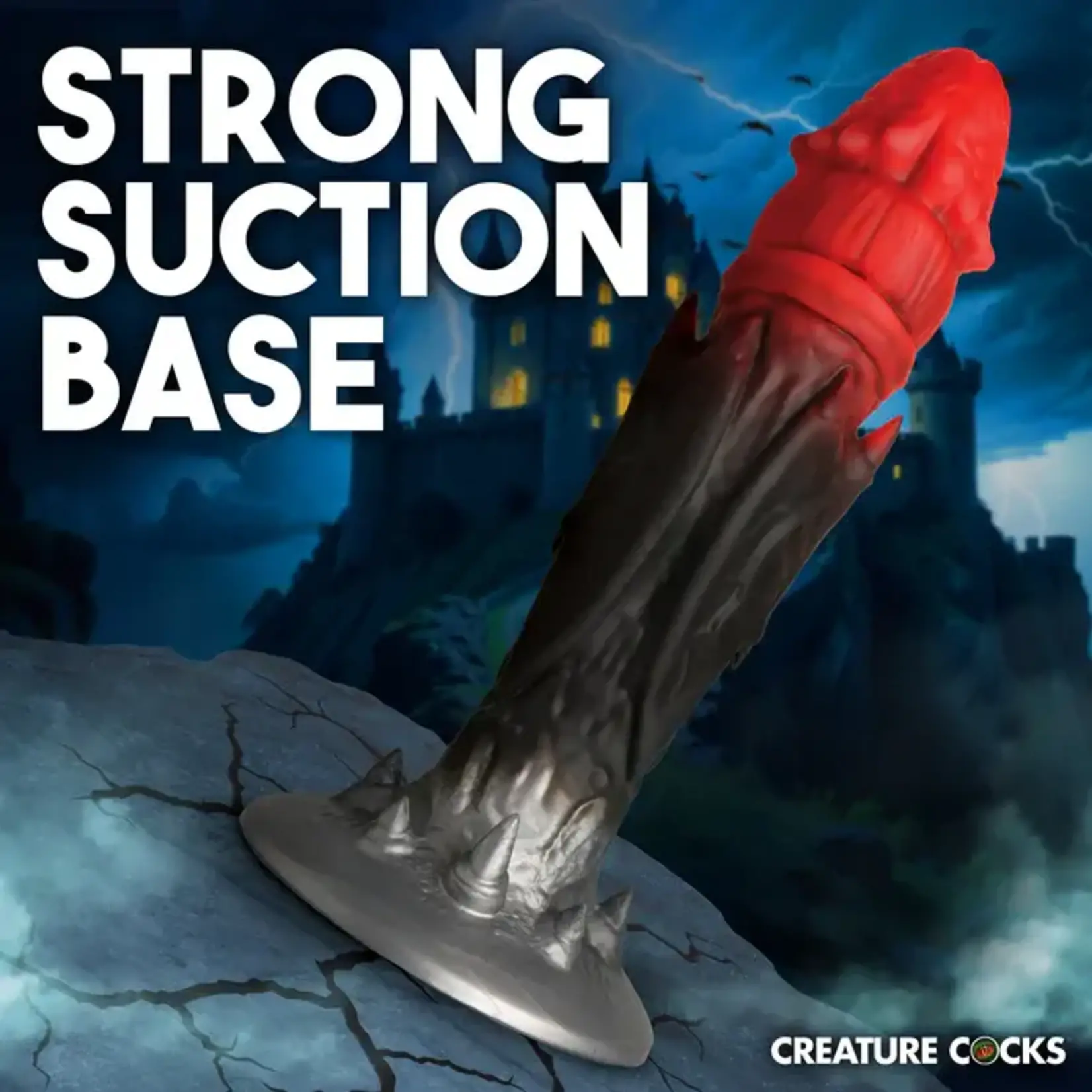 Creature Cocks Count Cockula Silicone Dildo - Black/Red