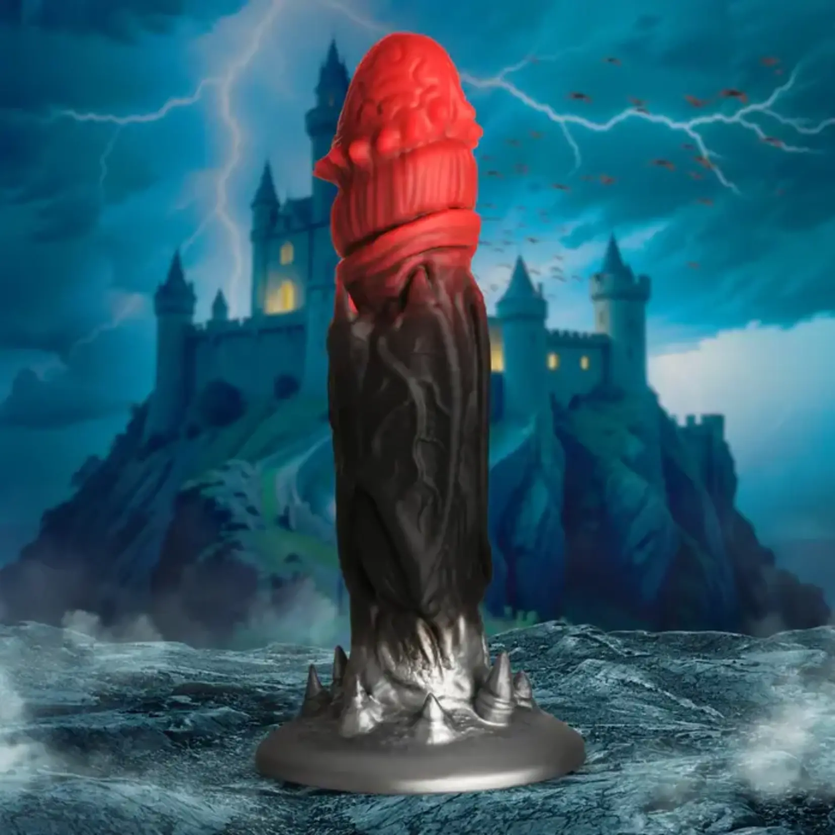 Creature Cocks Count Cockula Silicone Dildo - Black/Red