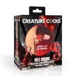 Creature Cocks Hell Hound Silicone Penis Sleeve and Ball Stretcher - Medium - Red/Black