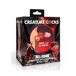 Creature Cocks Hell Hound Silicone Penis Sleeve and Ball Stretcher - Large - Red/Black