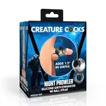 Creature Cocks Night Prowler Silicone Penis Sleeve and Ball Stretcher - Medium - Silver/Black