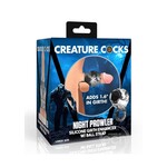 Creature Cocks Night Prowler Silicone Penis Sleeve and Ball Stretcher - Large - Silver/Black