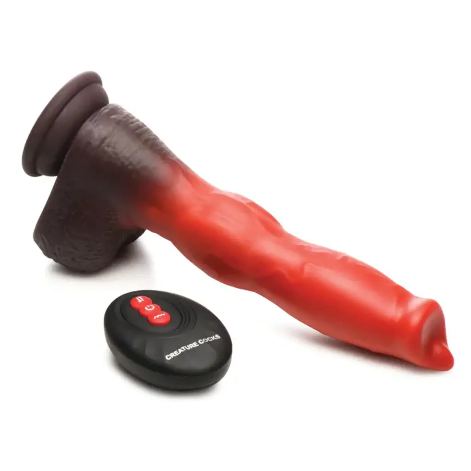 Creature Cocks Ramming Hound Thrusting & Vibrating Rechargeable Silicone Dildo - Red