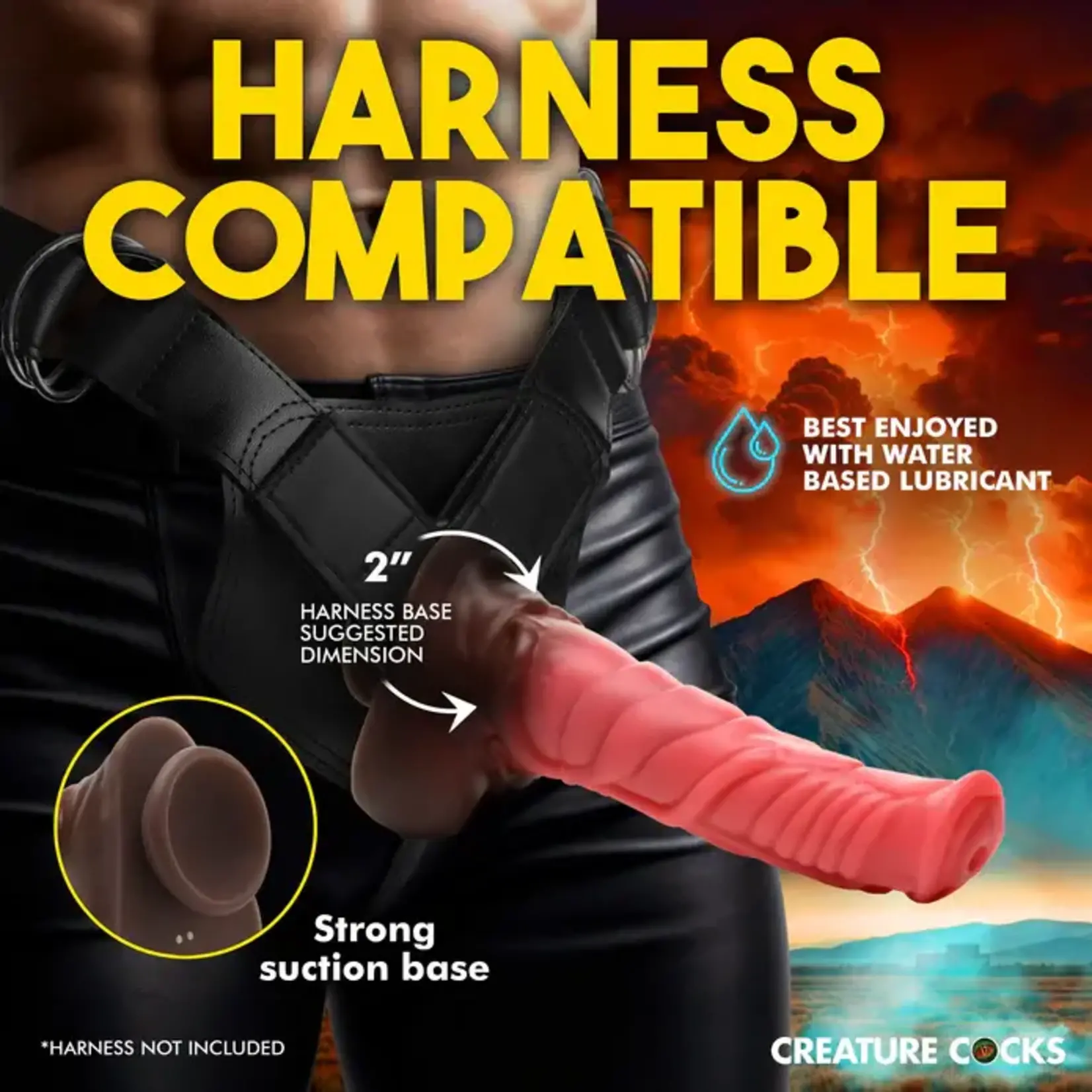 Creature Cocks Deluxe Centaur Thrusting & Vibrating Rechargeable Silicone Dildo - Pink/Brown