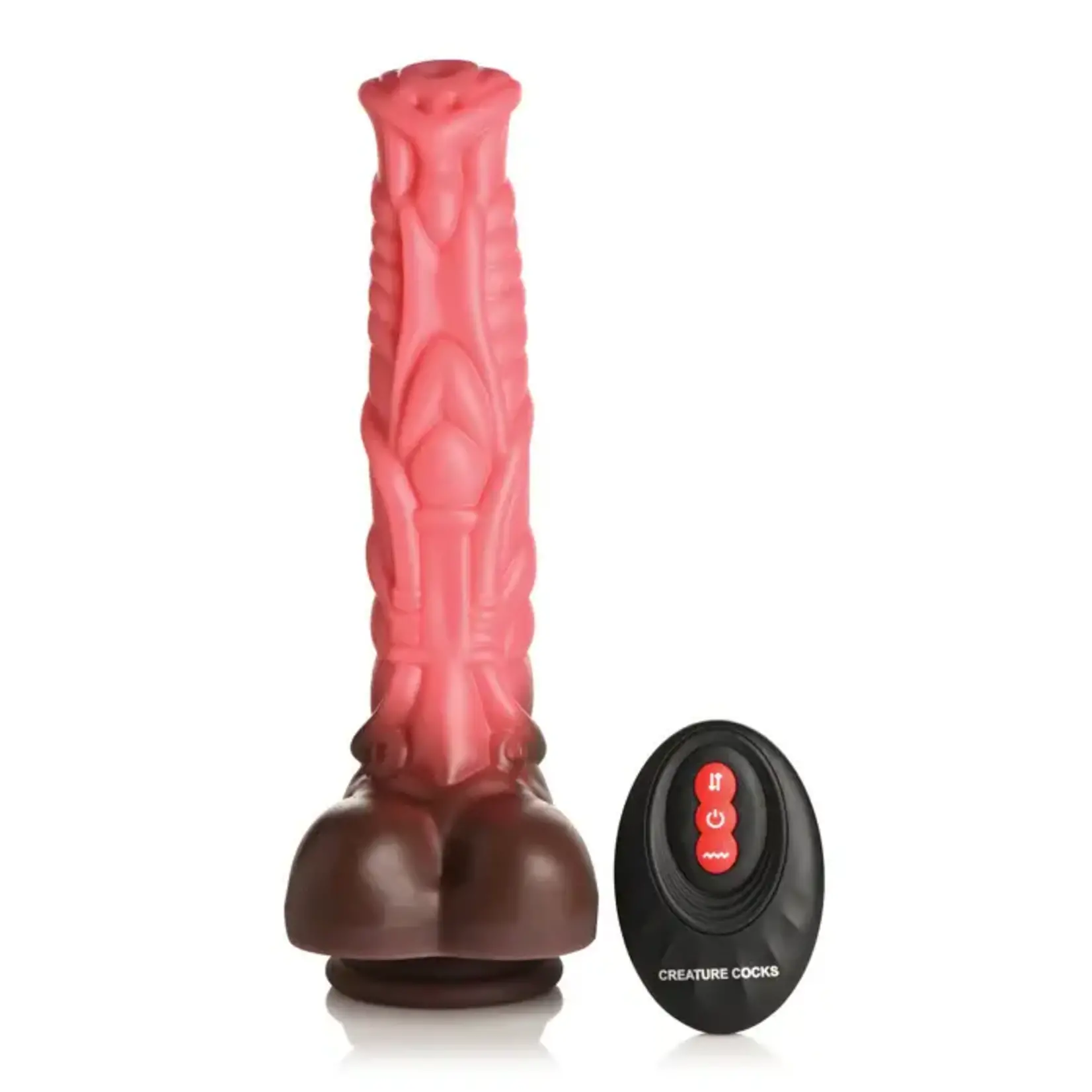 Creature Cocks Deluxe Centaur Thrusting & Vibrating Rechargeable Silicone Dildo - Pink/Brown