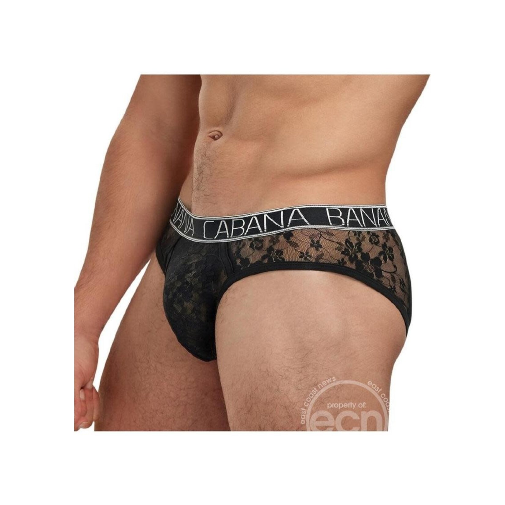 Banana Cabana Lace Nights Low Rise Brief - Small/Medium - Black