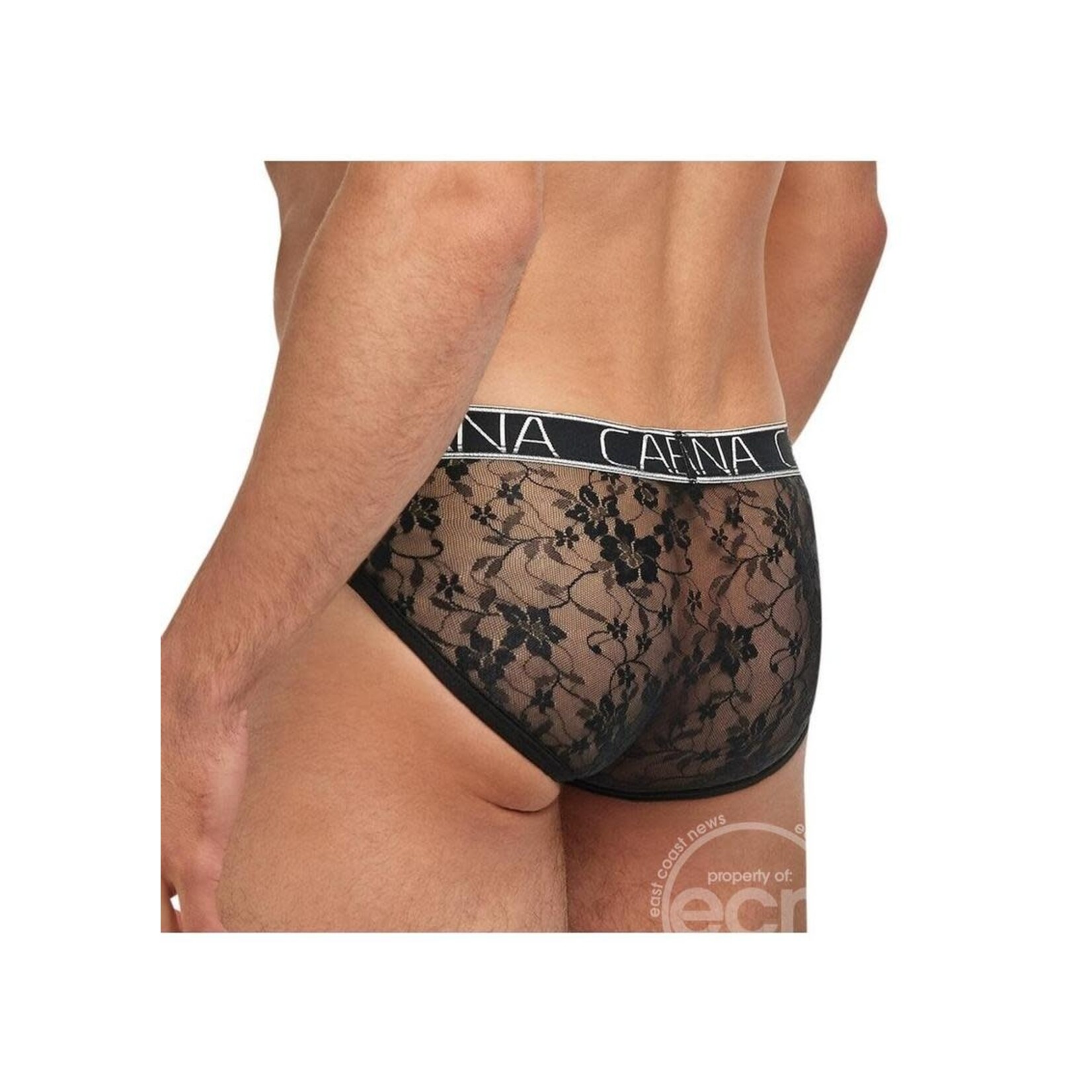 Banana Cabana Lace Nights Low Rise Brief - Small/Medium - Black