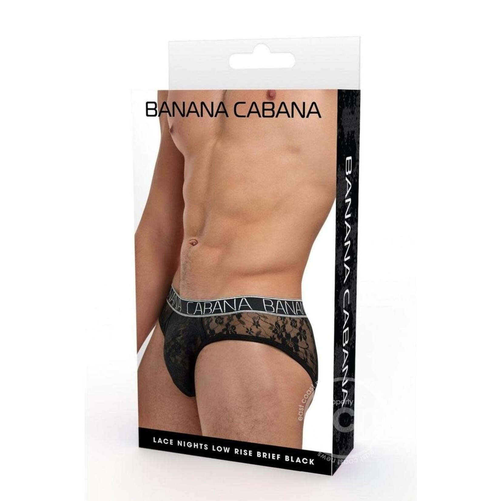 Banana Cabana Lace Nights Low Rise Brief - Large/XLarge - Black